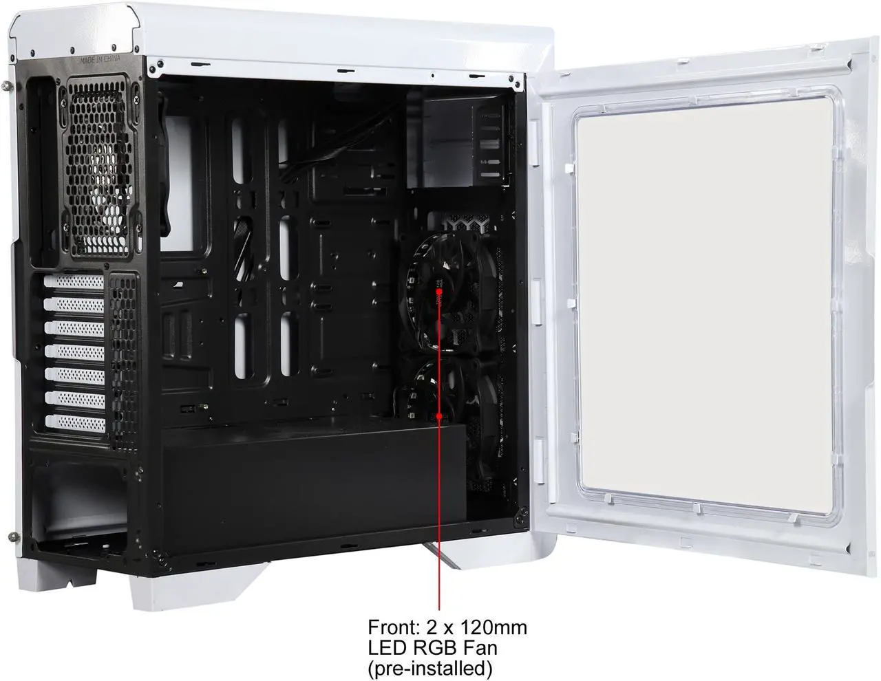 Alt view image 14 of 17 - DIYPC D480-W-RGB White Dual USB 3.0 ATX Mid Tower Gaming Computer Case with Build-in 3 x RGB LED Fans (Pre-Installed) and RGB Remote Control