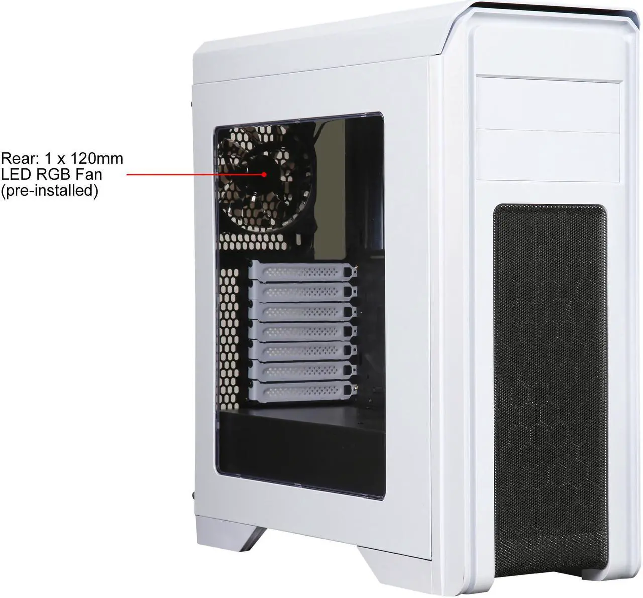 Alt view image 8 of 17 - DIYPC D480-W-RGB White Dual USB 3.0 ATX Mid Tower Gaming Computer Case with Build-in 3 x RGB LED Fans (Pre-Installed) and RGB Remote Control