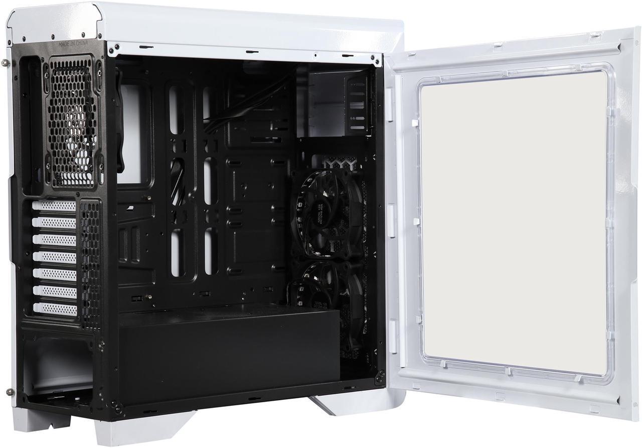Alt view image 13 of 17 - DIYPC D480-W-RGB White Dual USB 3.0 ATX Mid Tower Gaming Computer Case with Build-in 3 x RGB LED Fans (Pre-Installed) and RGB Remote Control