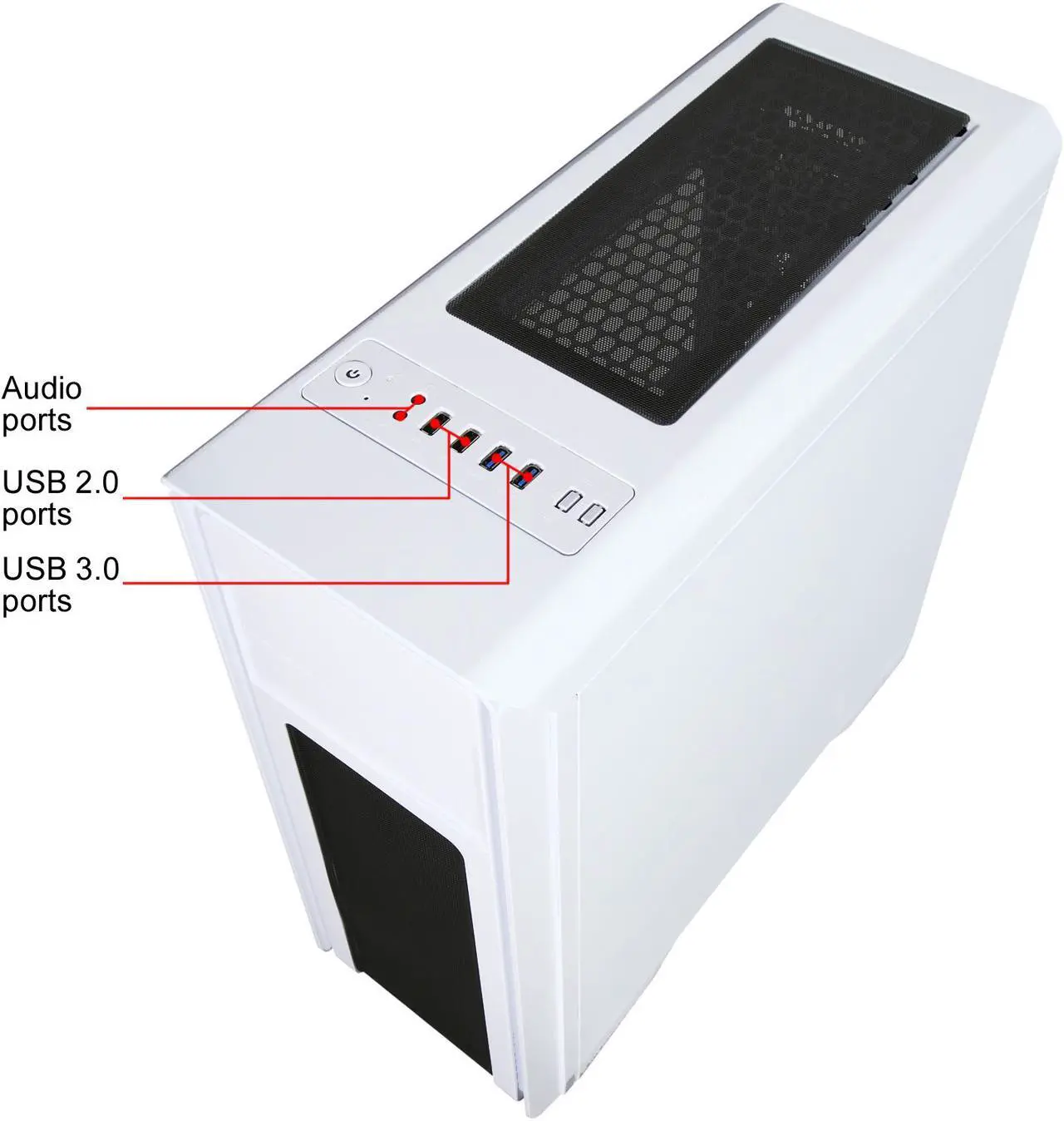Alt view image 16 of 17 - DIYPC D480-W-RGB White Dual USB 3.0 ATX Mid Tower Gaming Computer Case with Build-in 3 x RGB LED Fans (Pre-Installed) and RGB Remote Control