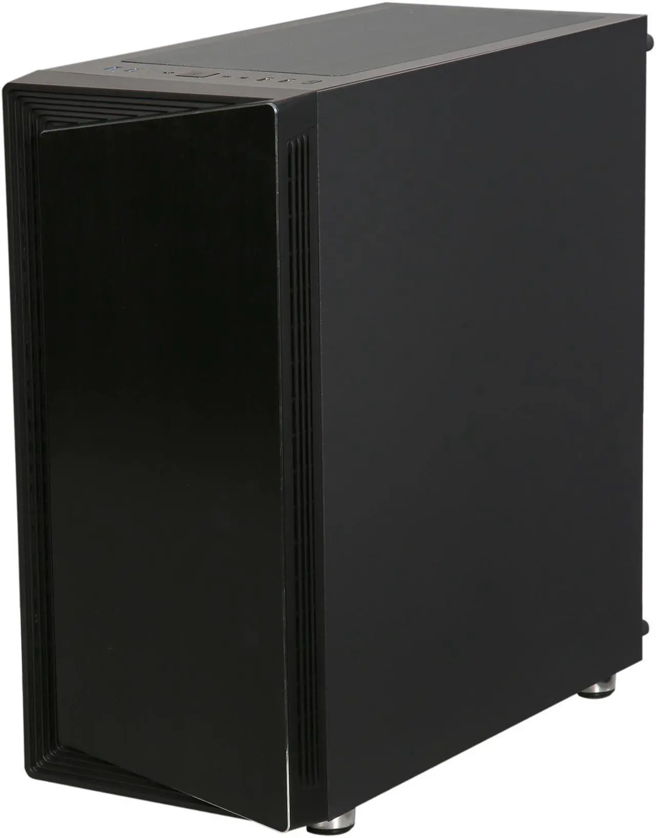 Alt view image 11 of 17 - DIYPC DIY-Line-RGB Black Dual USB3.0 ATX Mid Tower Gaming Computer Case w/Tempered Glass Panel and Integrated RGB Strip/Pre-Installed RGB LED Fan