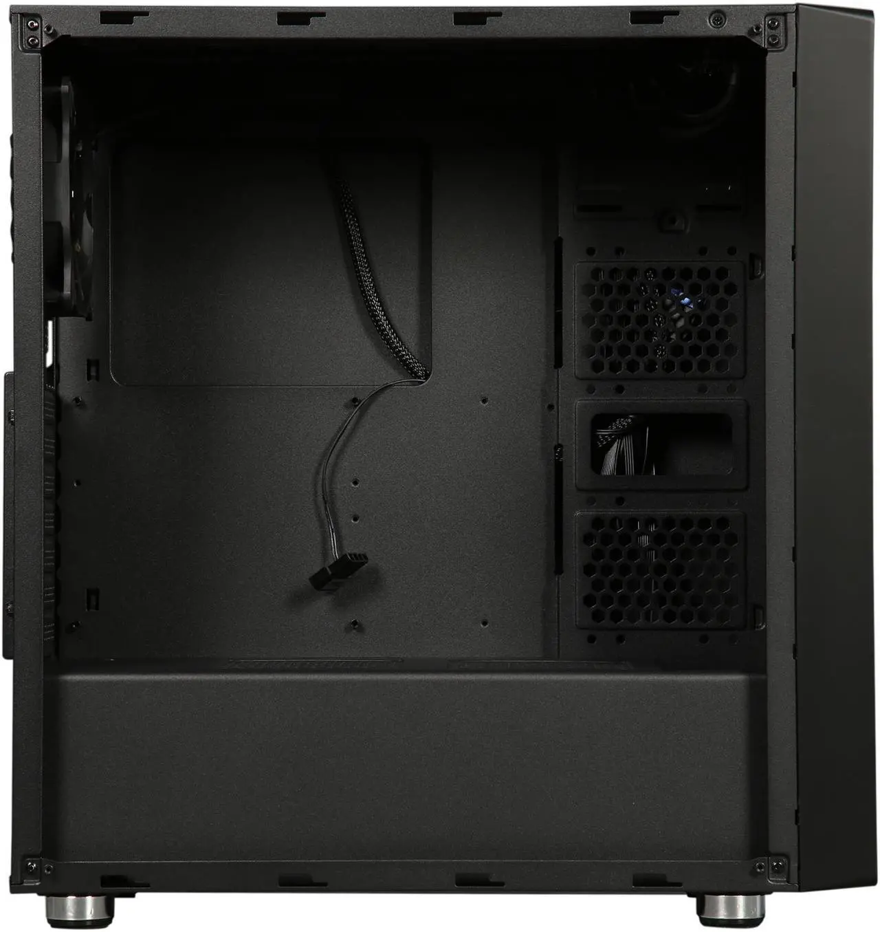 Alt view image 14 of 17 - DIYPC DIY-Line-RGB Black Dual USB3.0 ATX Mid Tower Gaming Computer Case w/Tempered Glass Panel and Integrated RGB Strip/Pre-Installed RGB LED Fan