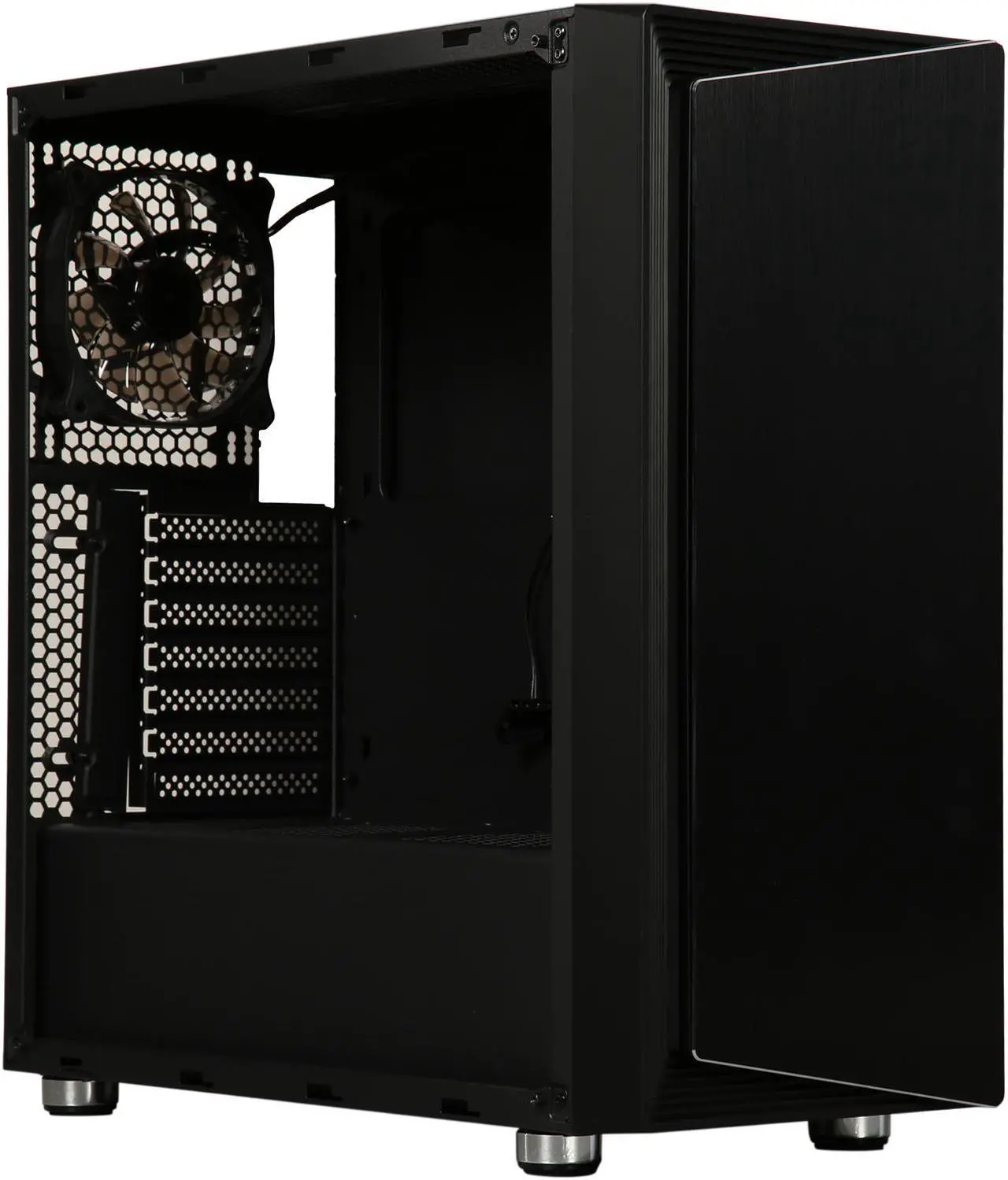 Alt view image 15 of 17 - DIYPC DIY-Line-RGB Black Dual USB3.0 ATX Mid Tower Gaming Computer Case w/Tempered Glass Panel and Integrated RGB Strip/Pre-Installed RGB LED Fan