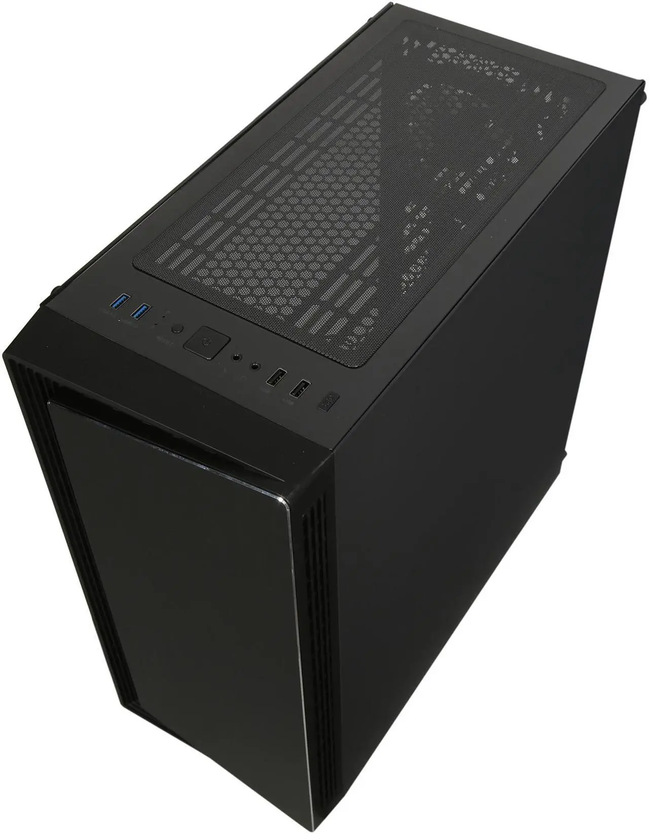 Alt view image 16 of 17 - DIYPC DIY-Line-RGB Black Dual USB3.0 ATX Mid Tower Gaming Computer Case w/Tempered Glass Panel and Integrated RGB Strip/Pre-Installed RGB LED Fan