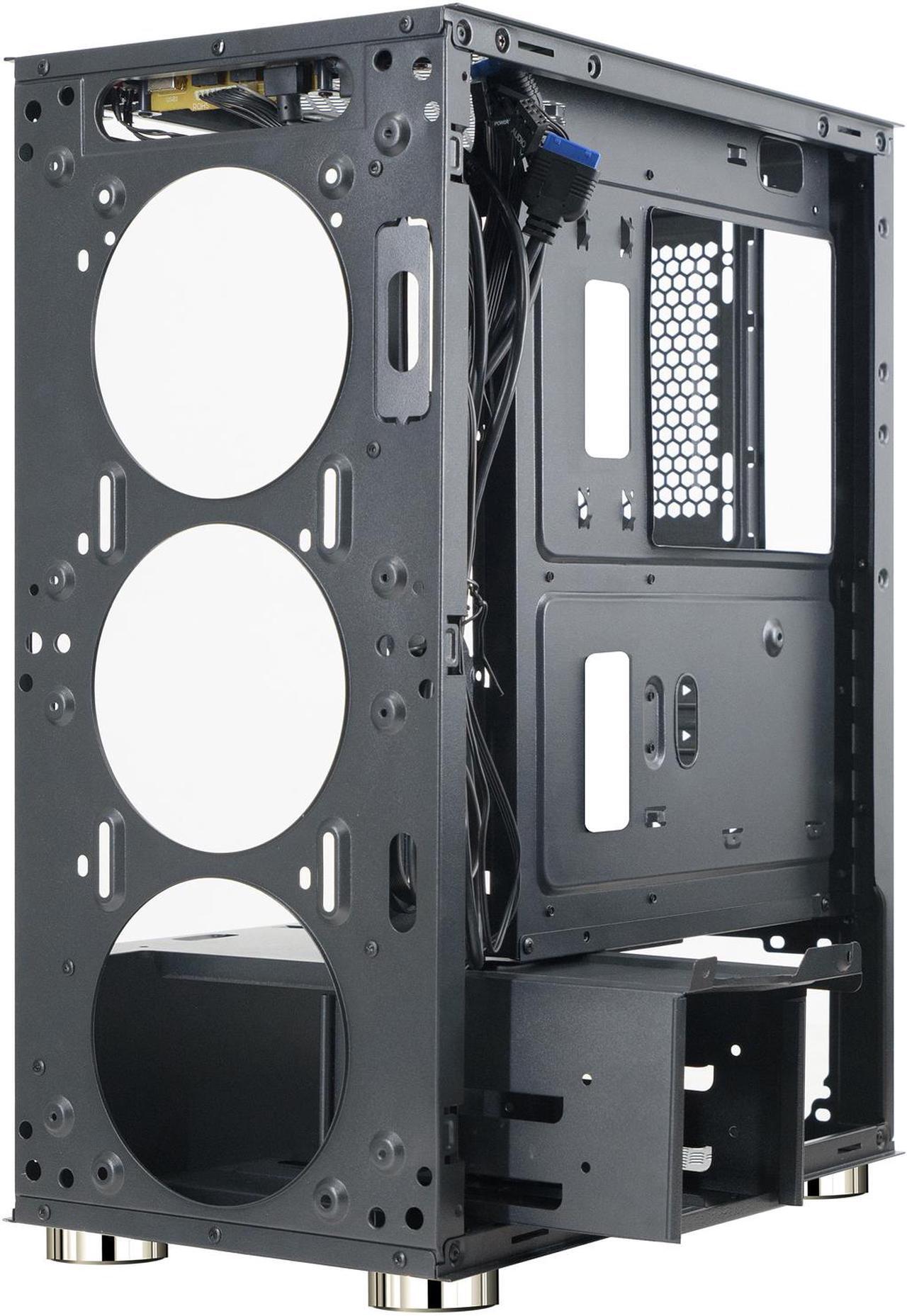 Alt view image 13 of 18 - DIYPC DIY-D2-RGB Black USB3.0 Steel/ Tempered Glass ATX Mid Tower Gaming Computer Case with Tempered Glass Panel and Addressable RGB LED Strip