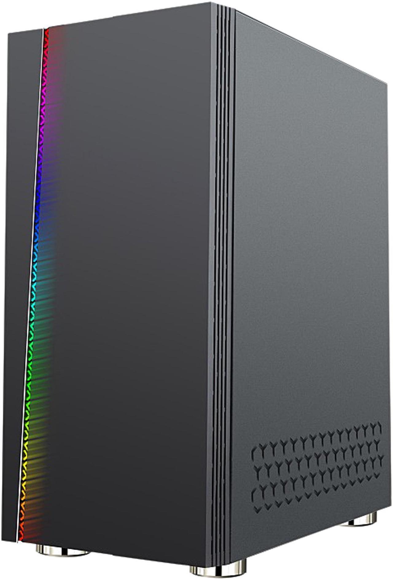 Alt view image 8 of 18 - DIYPC DIY-D2-RGB Black USB3.0 Steel/ Tempered Glass ATX Mid Tower Gaming Computer Case with Tempered Glass Panel and Addressable RGB LED Strip