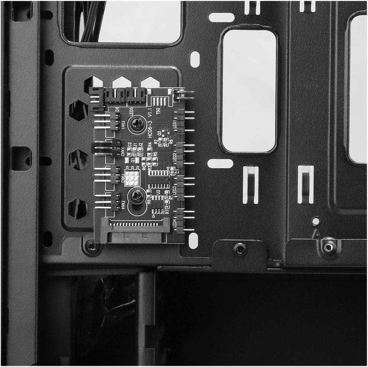 Alt view image 16 of 20 - DIYPC Rainbow-Flash-V3 Black Steel / Tempered Glass ATX Mid Tower Computer Case