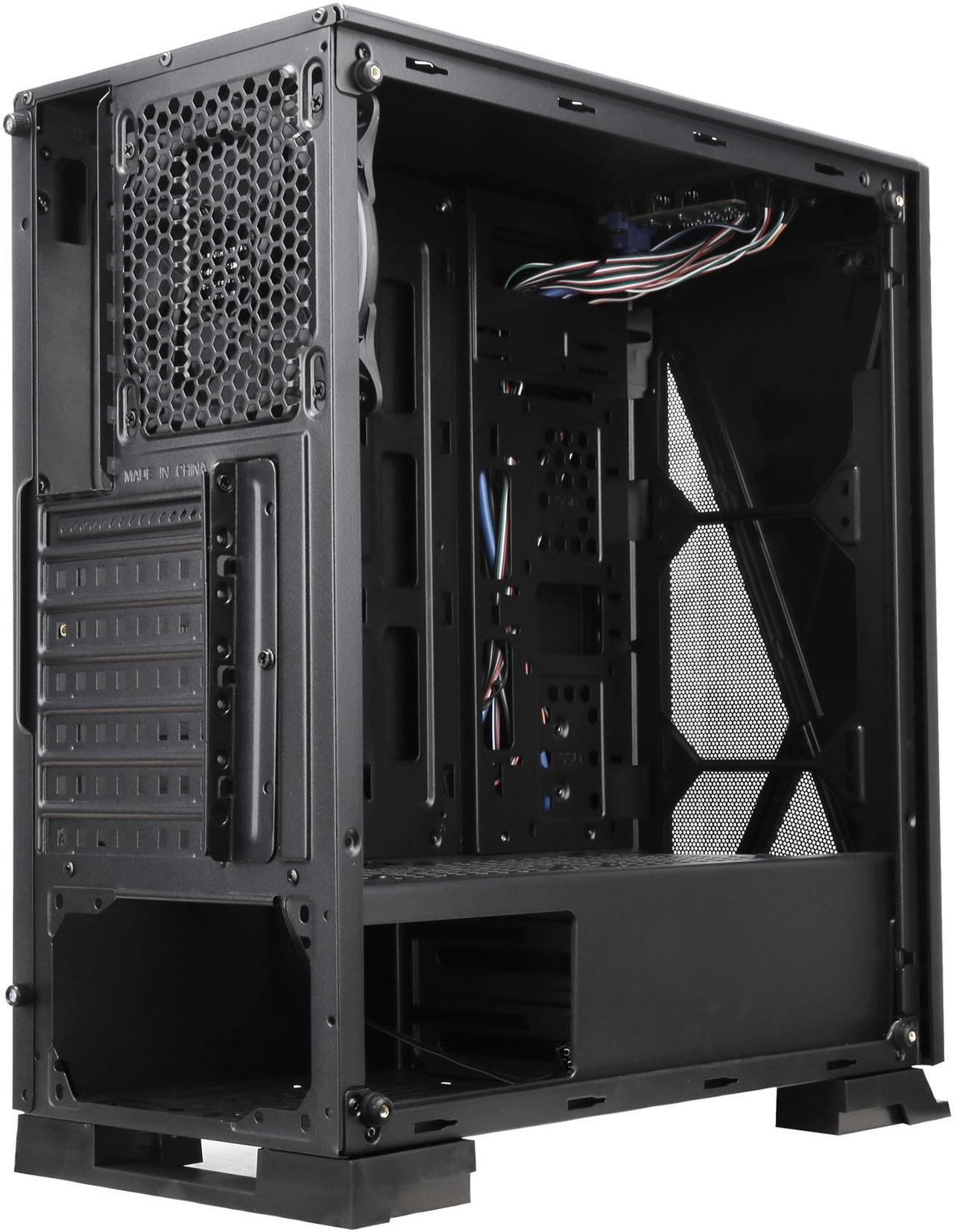 Alt view image 18 of 20 - DIYPC Rainbow-Flash-V3 Black Steel / Tempered Glass ATX Mid Tower Computer Case