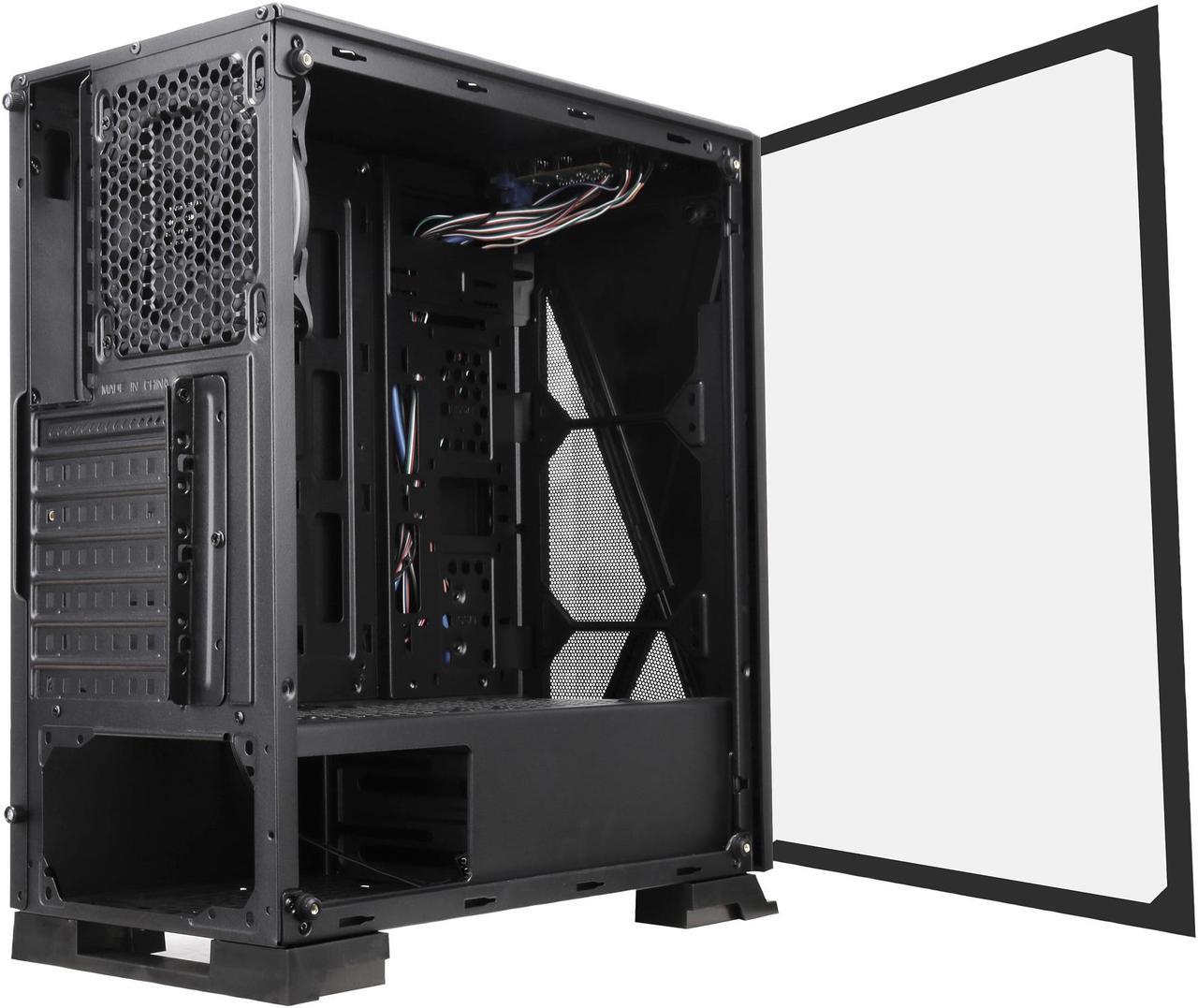 Alt view image 17 of 20 - DIYPC Rainbow-Flash-V3 Black Steel / Tempered Glass ATX Mid Tower Computer Case