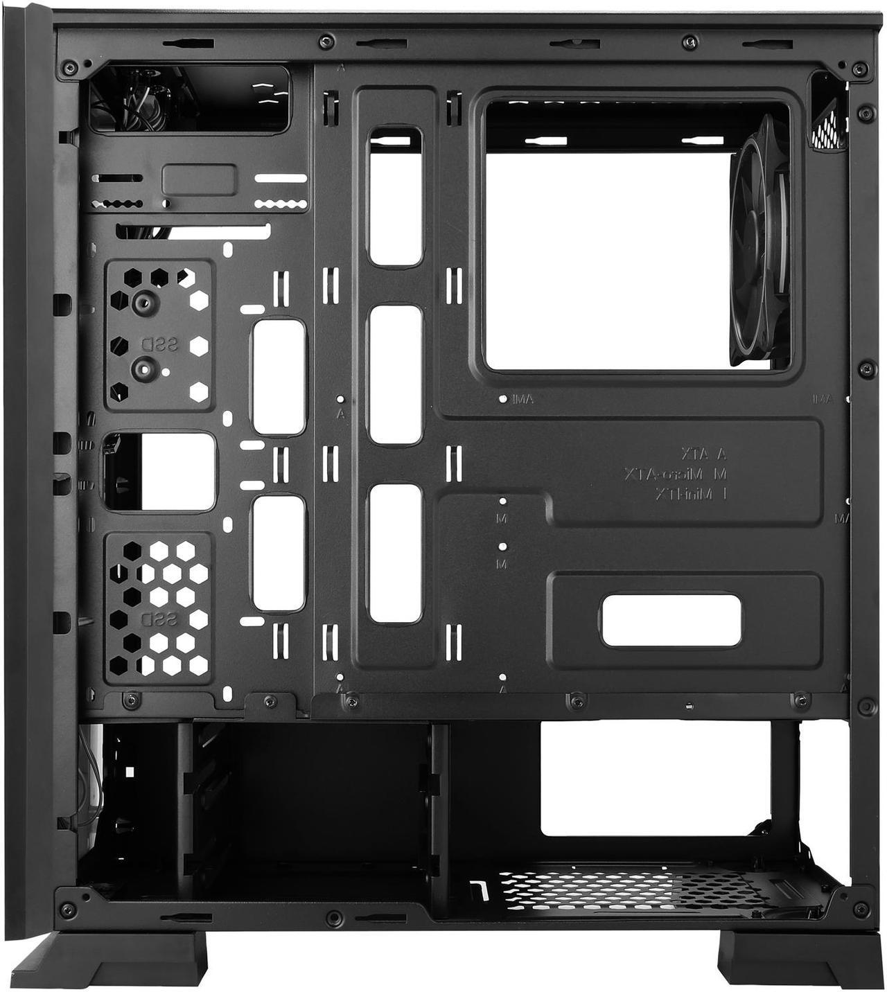 Alt view image 15 of 20 - DIYPC Rainbow-Flash-V3 Black Steel / Tempered Glass ATX Mid Tower Computer Case