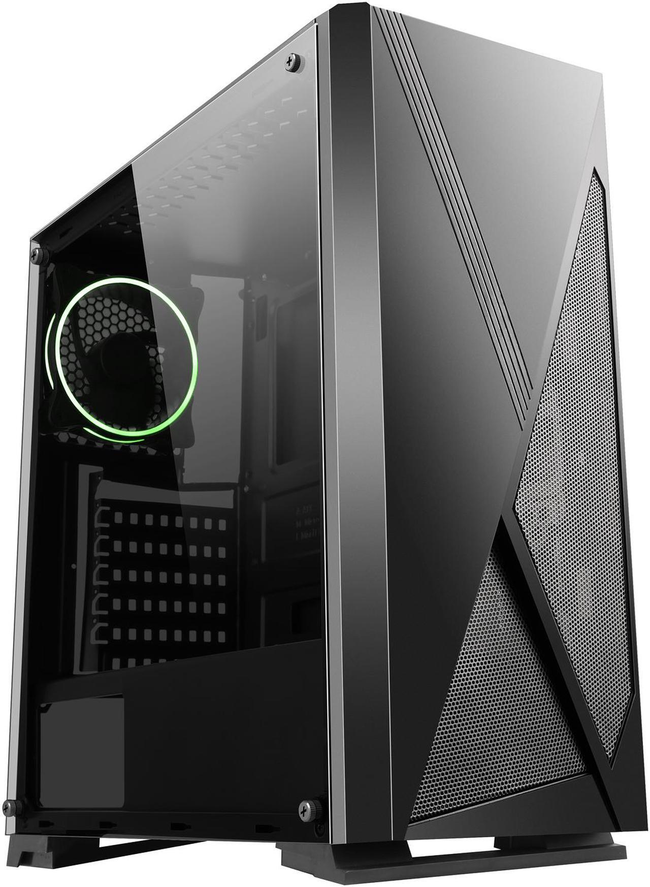 Alt view image 6 of 20 - DIYPC Rainbow-Flash-V3 Black Steel / Tempered Glass ATX Mid Tower Computer Case