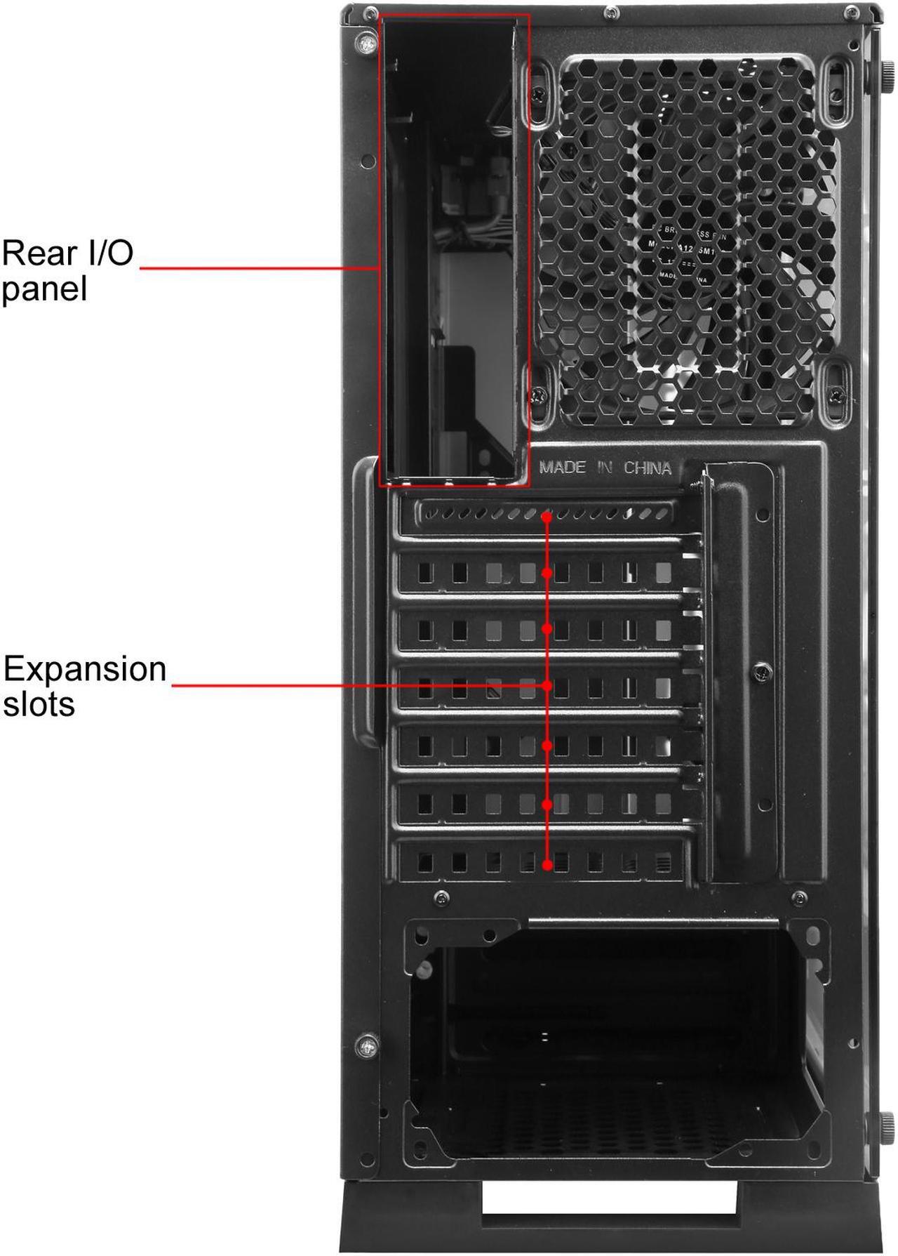 Alt view image 19 of 20 - DIYPC Rainbow-Flash-V3 Black Steel / Tempered Glass ATX Mid Tower Computer Case
