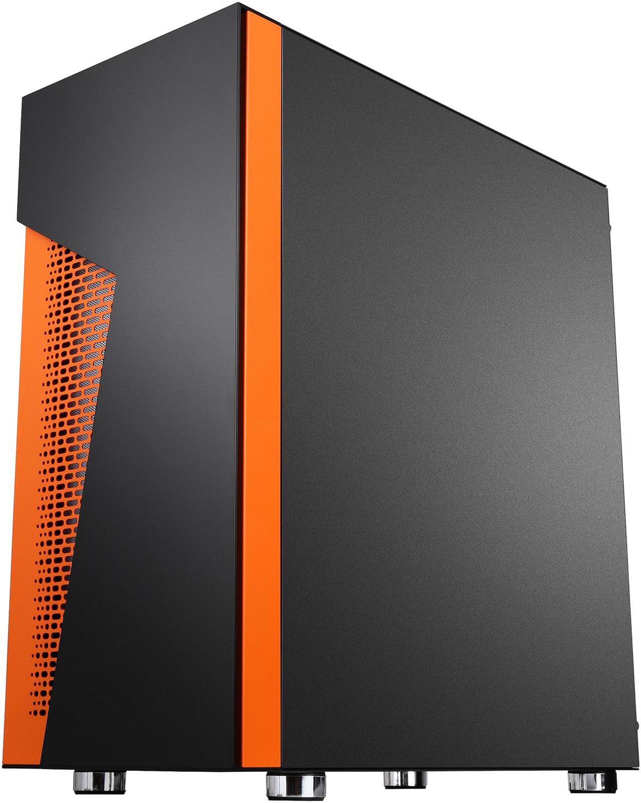Alt view image 12 of 20 - DIYPC IDX2-O-ARGB Black Steel / Tempered Glass ATX Mid Tower Computer Case with 1 x 120mm Halo ARGB LED Fan Pre-Installed