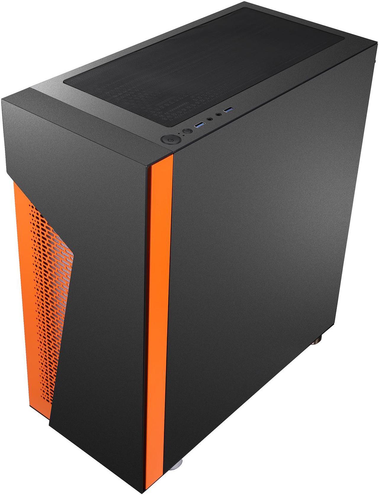 Alt view image 16 of 20 - DIYPC IDX2-O-ARGB Black Steel / Tempered Glass ATX Mid Tower Computer Case with 1 x 120mm Halo ARGB LED Fan Pre-Installed