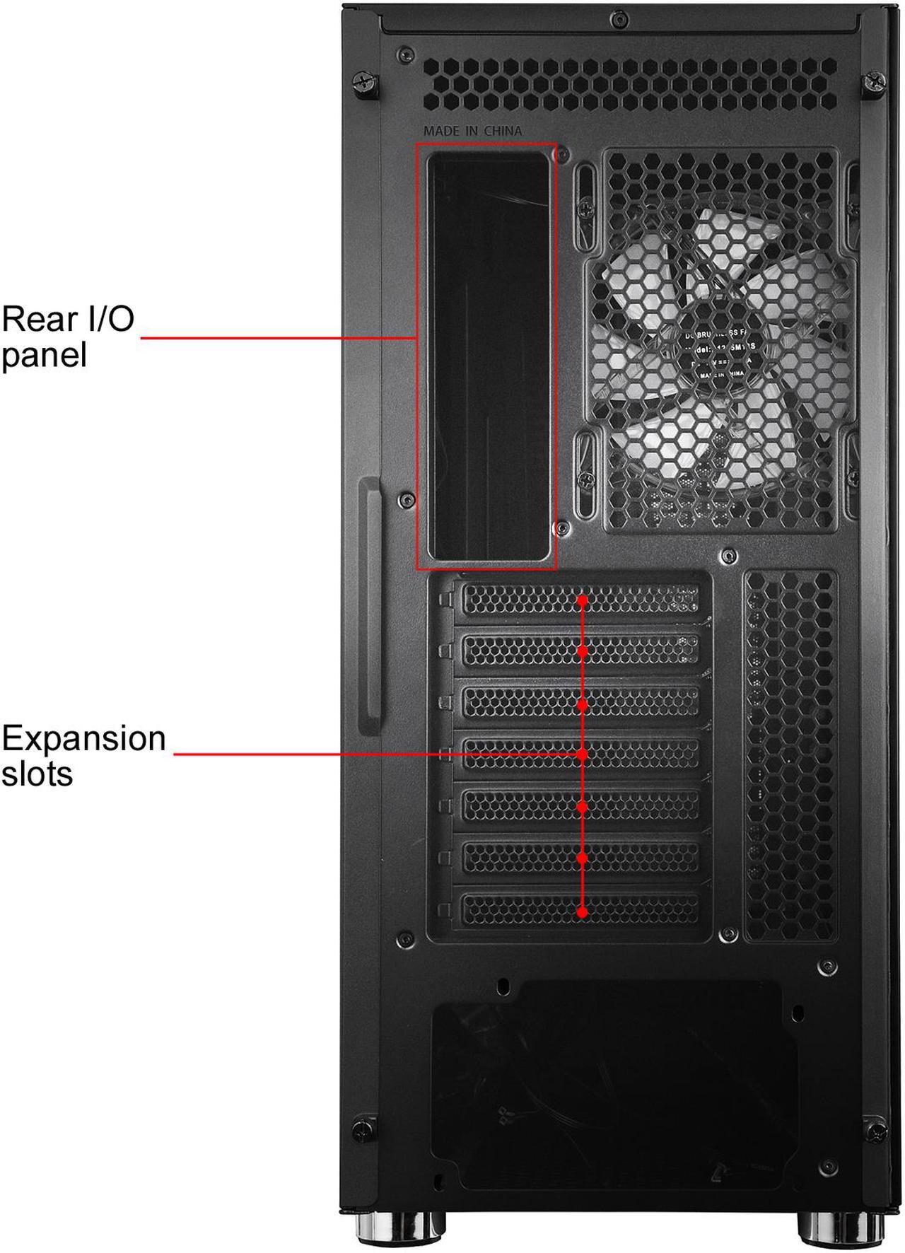 Alt view image 19 of 20 - DIYPC IDX2-O-ARGB Black Steel / Tempered Glass ATX Mid Tower Computer Case with 1 x 120mm Halo ARGB LED Fan Pre-Installed