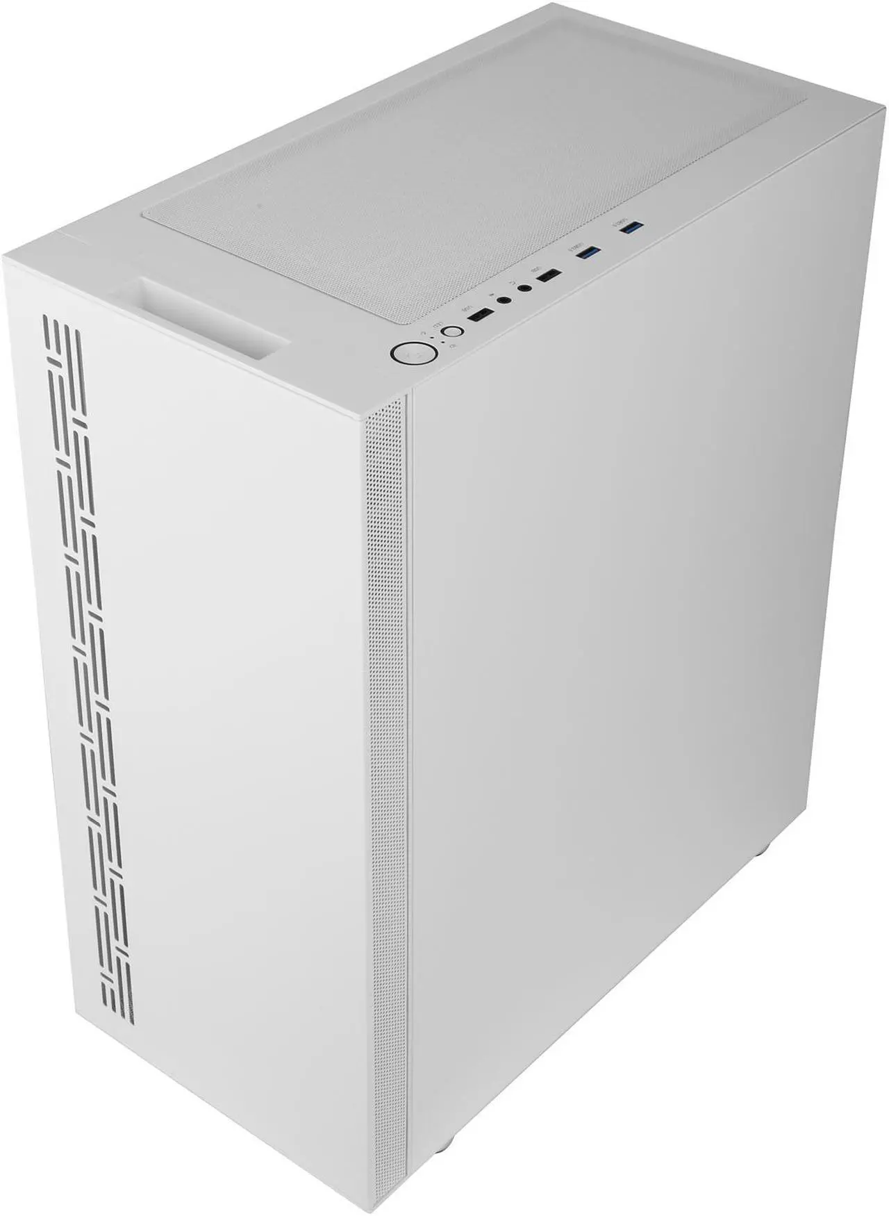 Alt view image 13 of 20 - DIYPC AVVUS-W-ARGB White Steel / Tempered Glass ATX Mid Tower Computer Case with 1 x 120mm Halo ARGB LED Fan Pre-Installed