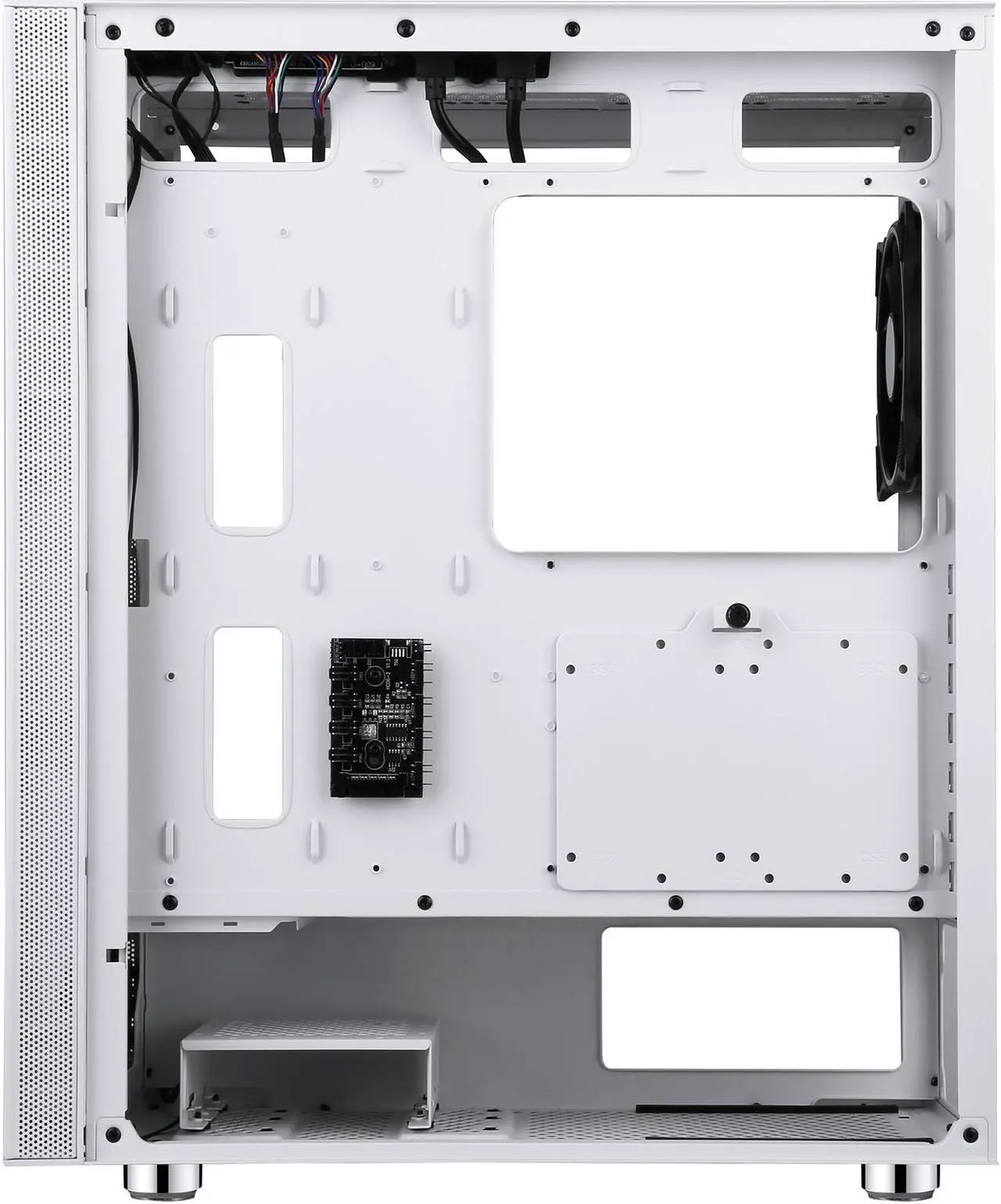 Alt view image 16 of 20 - DIYPC AVVUS-W-ARGB White Steel / Tempered Glass ATX Mid Tower Computer Case with 1 x 120mm Halo ARGB LED Fan Pre-Installed