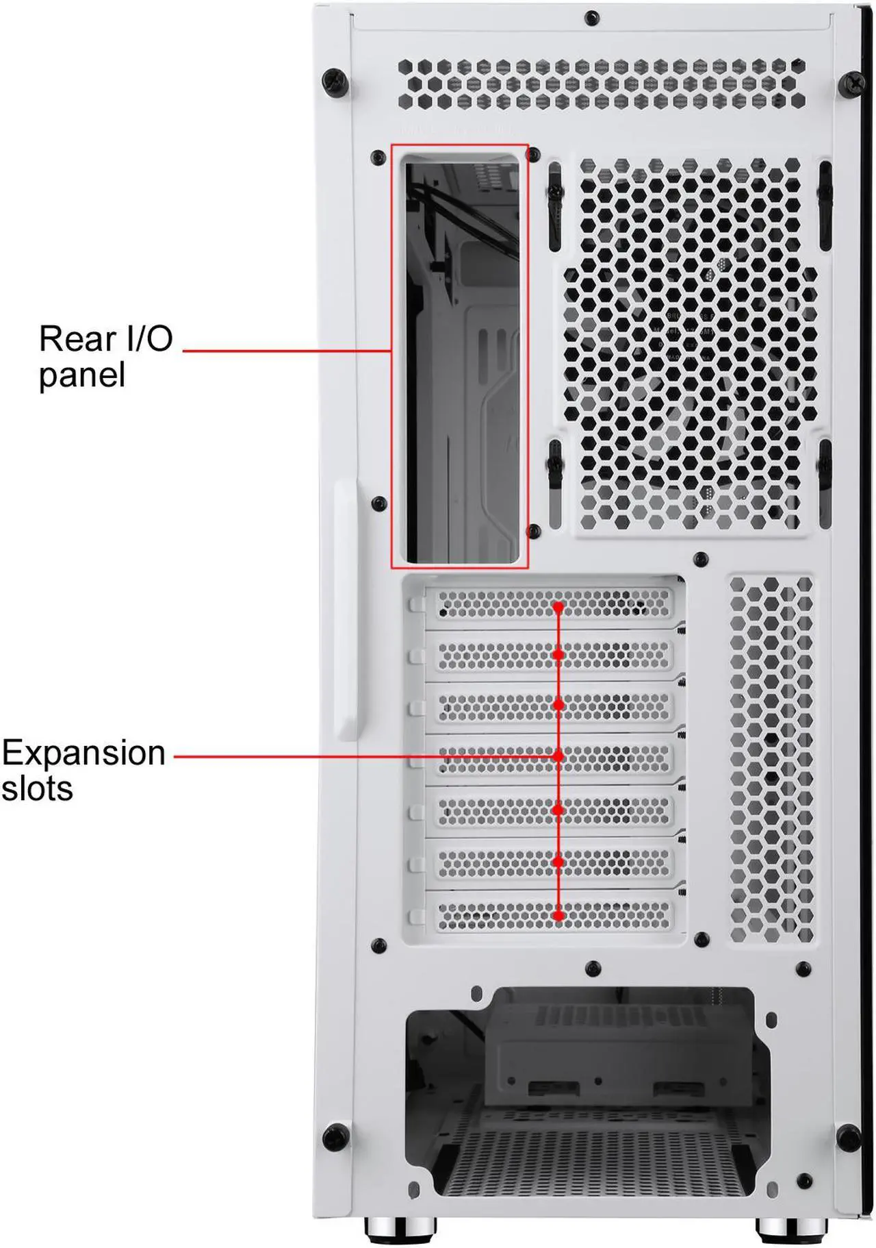 Alt view image 19 of 20 - DIYPC AVVUS-W-ARGB White Steel / Tempered Glass ATX Mid Tower Computer Case with 1 x 120mm Halo ARGB LED Fan Pre-Installed