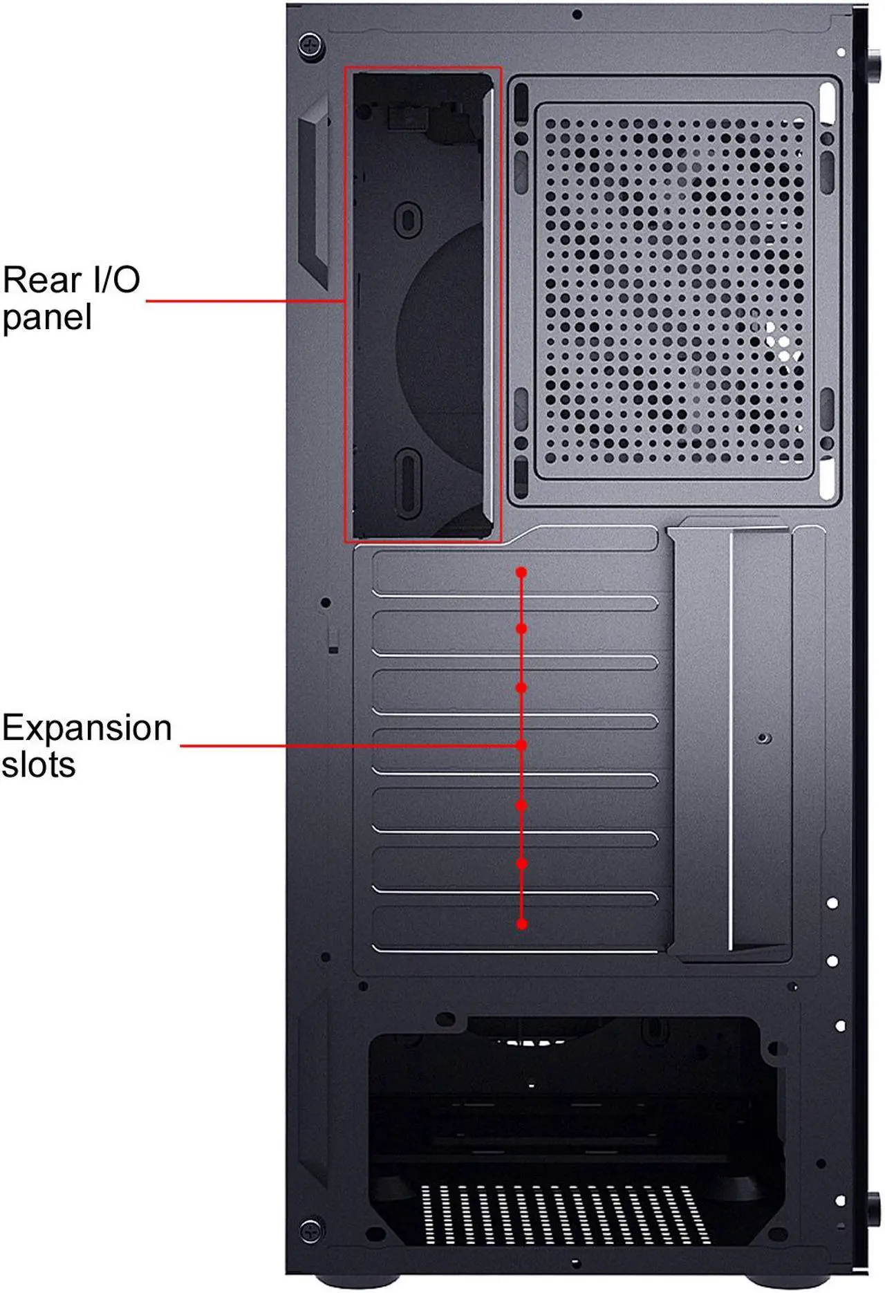Alt view image 10 of 13 - DIYPC DIY-F21-BK Black USB 3.0 Steel / Tempered Glass ATX Mid Tower Computer Case, 1 x 120mm Fan x Rear (Pre-Installed)