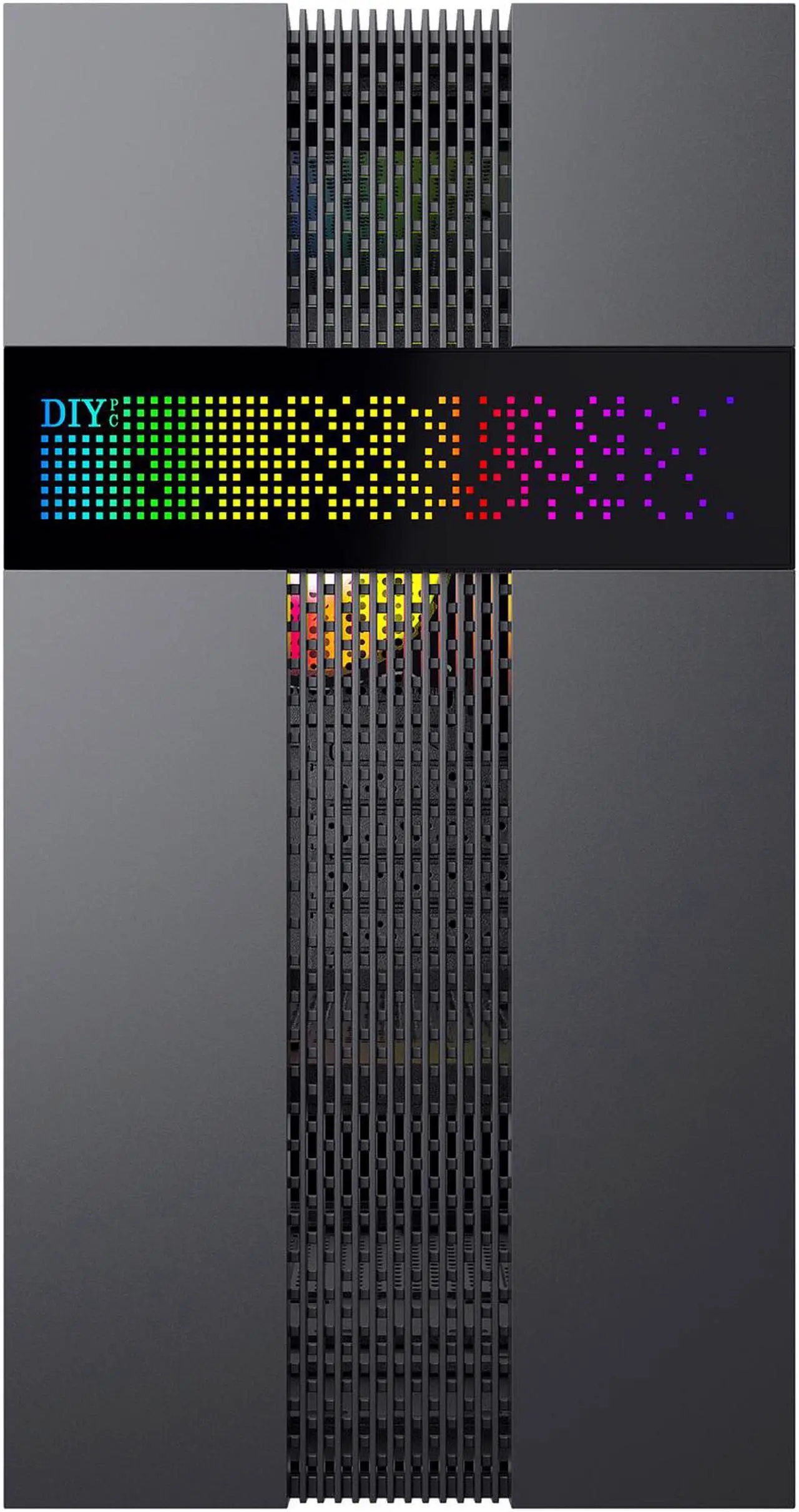Alt view image 3 of 12 - DIYPC ARGB-Q8-BK Black USB 3.0 Steel / Tempered Glass Micro-ATX Mid Tower Computer Case, 1x 120mm ARGB Fan x Rear (Pre-Installed)