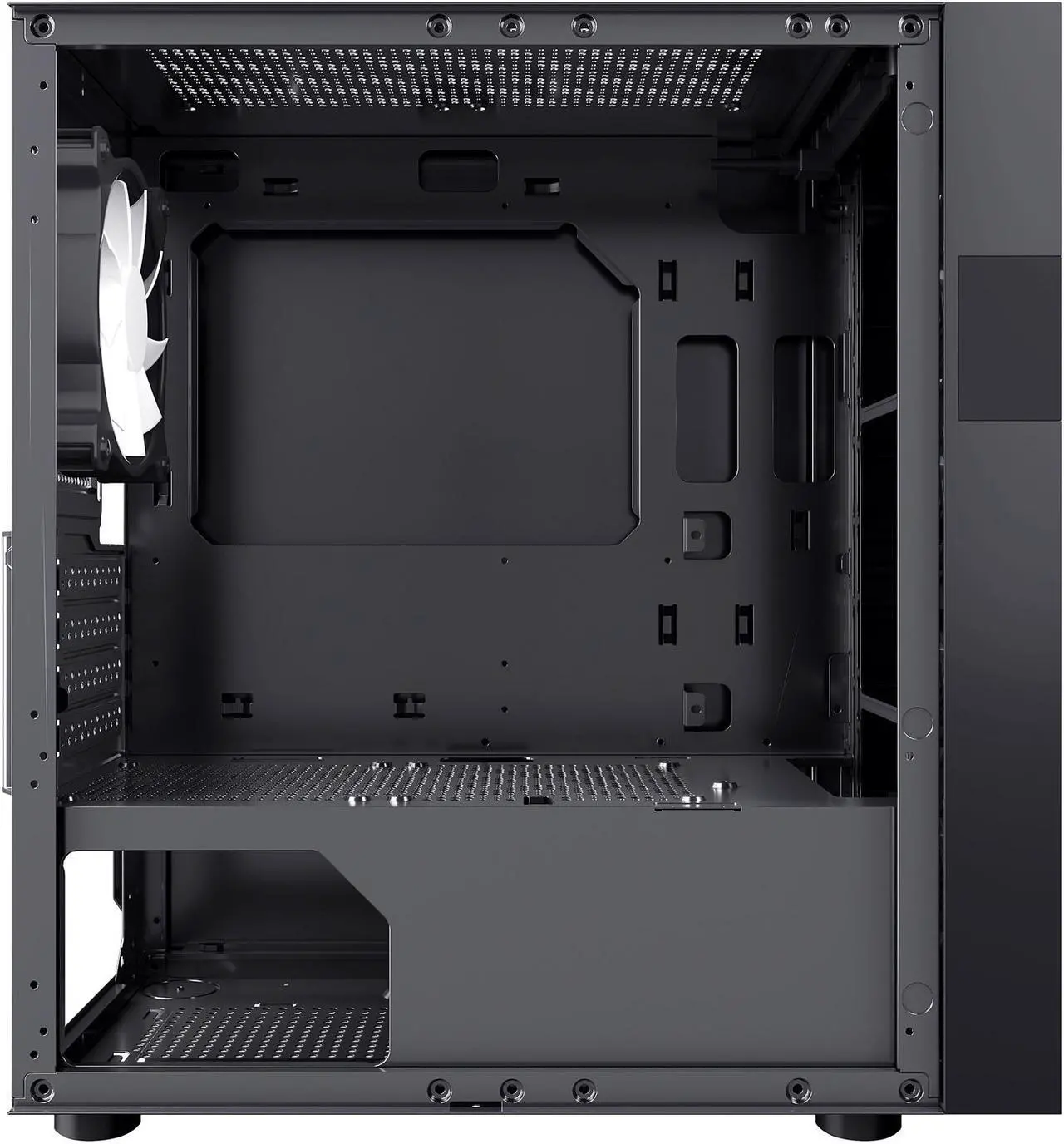 Alt view image 8 of 12 - DIYPC ARGB-Q8-BK Black USB 3.0 Steel / Tempered Glass Micro-ATX Mid Tower Computer Case, 1x 120mm ARGB Fan x Rear (Pre-Installed)