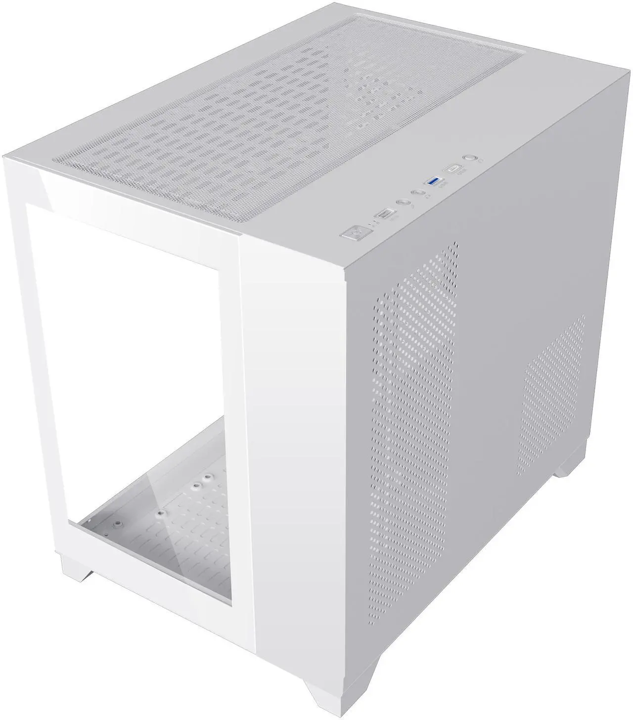 Alt view image 11 of 12 - DIYPC ARGB-Q3.R2-W White USB3.0 / Type C Tempered Glass Micro ATX Gaming Computer Case w/ Dual Tempered Glass Panel and 3 x ARGB Fans (Pre-Installed)