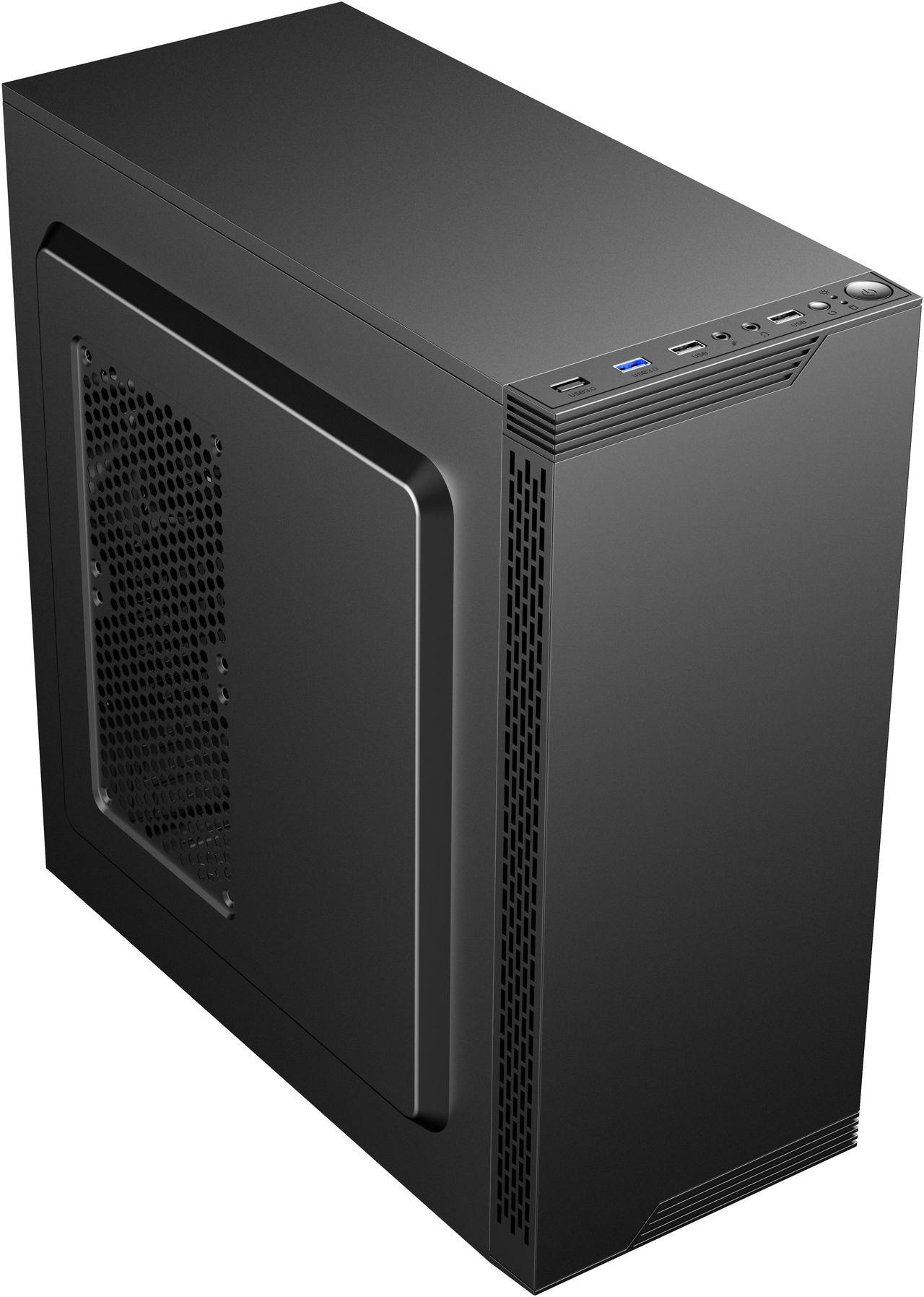 Alt view image 2 of 8 - DIYPC  DIY-S05-BK Black USB3.0 Steel  ATX Mid Tower Computer Case, 3 x120mm Black Fan (2 x front, 1x Rear Pre-Installed)