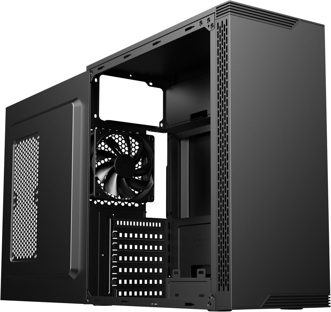 Alt view image 5 of 8 - DIYPC  DIY-S05-BK Black USB3.0 Steel  ATX Mid Tower Computer Case, 3 x120mm Black Fan (2 x front, 1x Rear Pre-Installed)