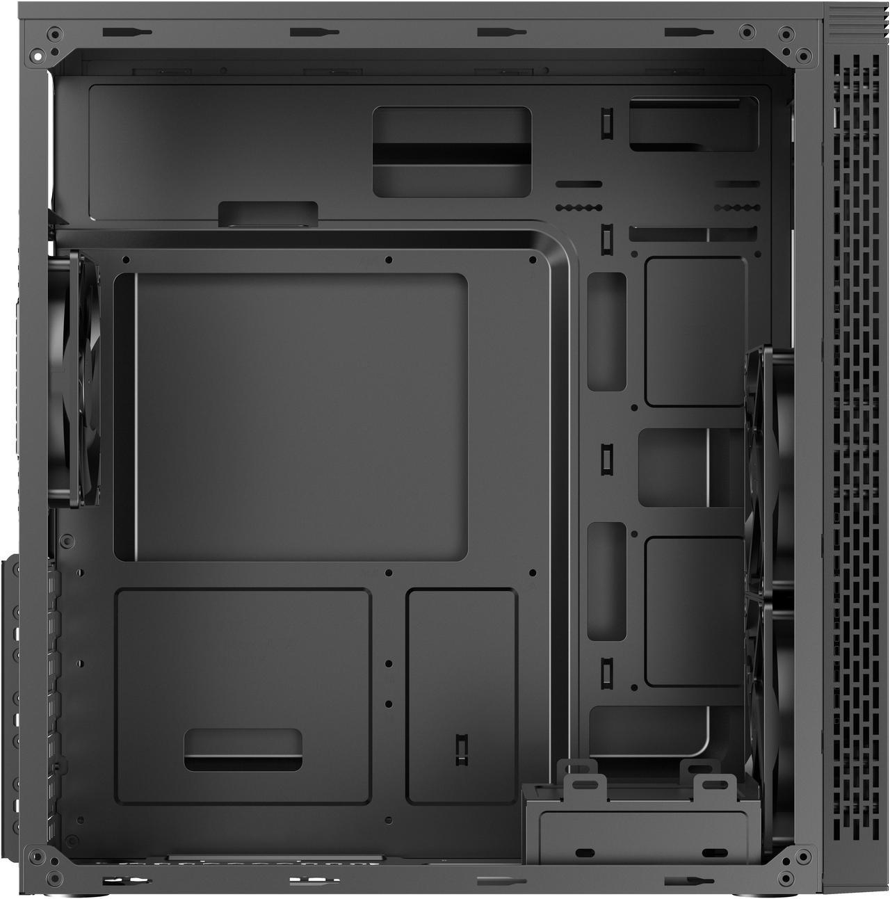Alt view image 7 of 8 - DIYPC  DIY-S05-BK Black USB3.0 Steel  ATX Mid Tower Computer Case, 3 x120mm Black Fan (2 x front, 1x Rear Pre-Installed)