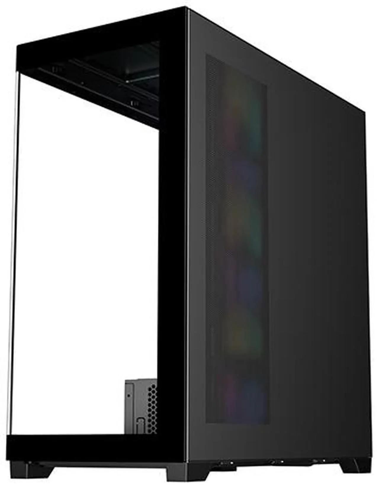 Alt view image 13 of 15 - DIYPC  Vanguard-F2-BK -Black Dual USB3.0 and Type C Tempered Glass ATX Full Tower Gaming Computer Case w/ 4 x 140mm ARGB PWM Fans (3 x MB Side, 1 x Rear) Pre-Installed. Support BTF Back Plug MB.