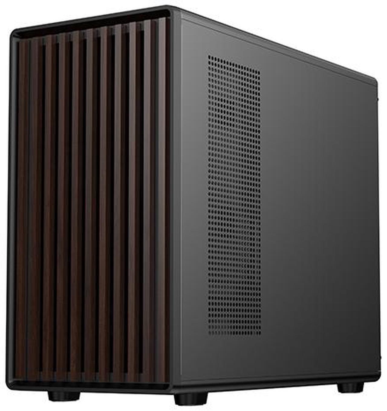 Alt view image 11 of 15 - DIYPC DIY-mATX06-Wood Black USB3.0 /Type C Micro ATX Mid Tower Gaming Computer Case w/ Tempered Glass Side Panel and Walnut Wood Front Panel / 4 x PWM Fans Pre-Installed