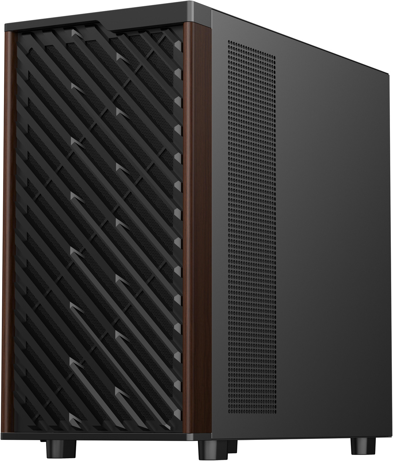 Open Box: DIYPC DIY-ATX28-Wood Black USB3.0 /Type C ATX Mid Tower Gaming Computer Case w/ Tempered Glass Side Panel and Walnut Wood Front Panel - Newegg.com - Open Box condition - Image 25