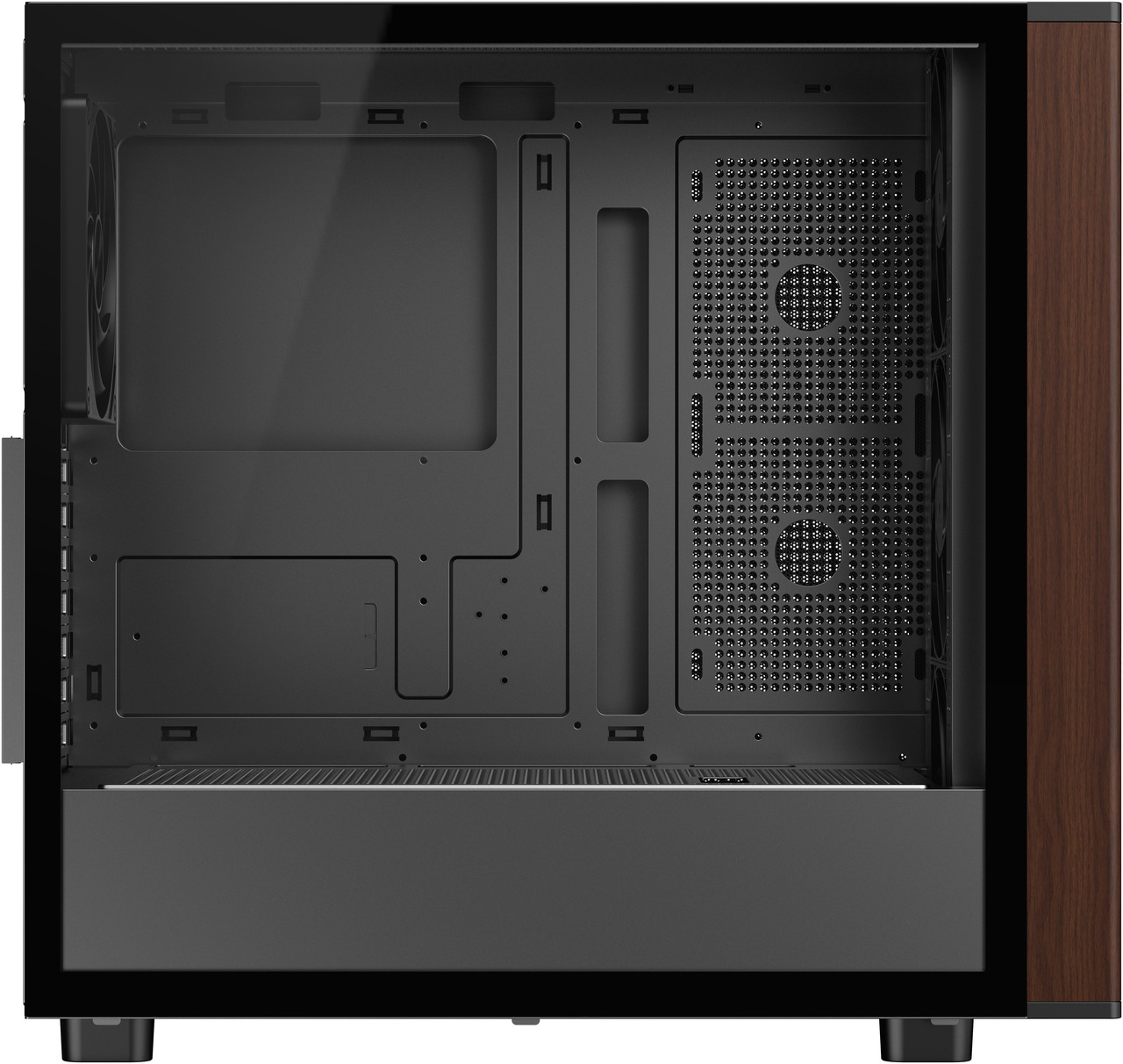 Open Box: DIYPC DIY-ATX28-Wood Black USB3.0 /Type C ATX Mid Tower Gaming Computer Case w/ Tempered Glass Side Panel and Walnut Wood Front Panel - Newegg.com - Open Box condition - Image 28
