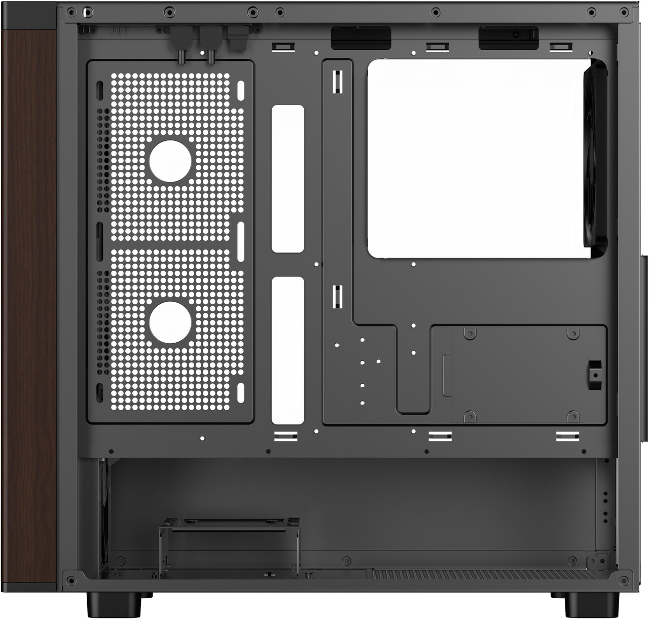Open Box: DIYPC DIY-ATX28-Wood Black USB3.0 /Type C ATX Mid Tower Gaming Computer Case w/ Tempered Glass Side Panel and Walnut Wood Front Panel - Newegg.com - Open Box condition - Image 30