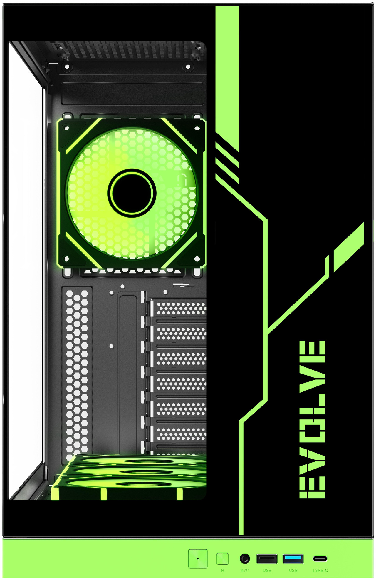 Open Box: DIYPC IDX8-BK-ARGB Black USB3.0/ Type C Tempered Glass ATX Gaming Computer Case w/ Dual Tempered Glass Panel and 4 x ARGB PWM Fans (Pre-Installed) - Newegg.com - Open Box condition - Image 28