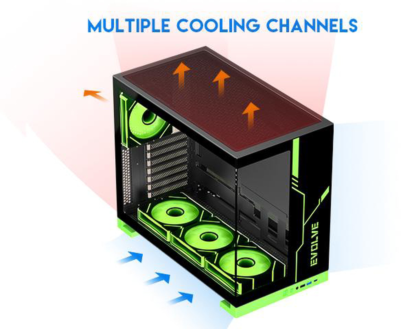 Open Box: DIYPC IDX8-BK-ARGB Black USB3.0/ Type C Tempered Glass ATX Gaming Computer Case w/ Dual Tempered Glass Panel and 4 x ARGB PWM Fans (Pre-Installed) - Newegg.com - Open Box condition - Image 25