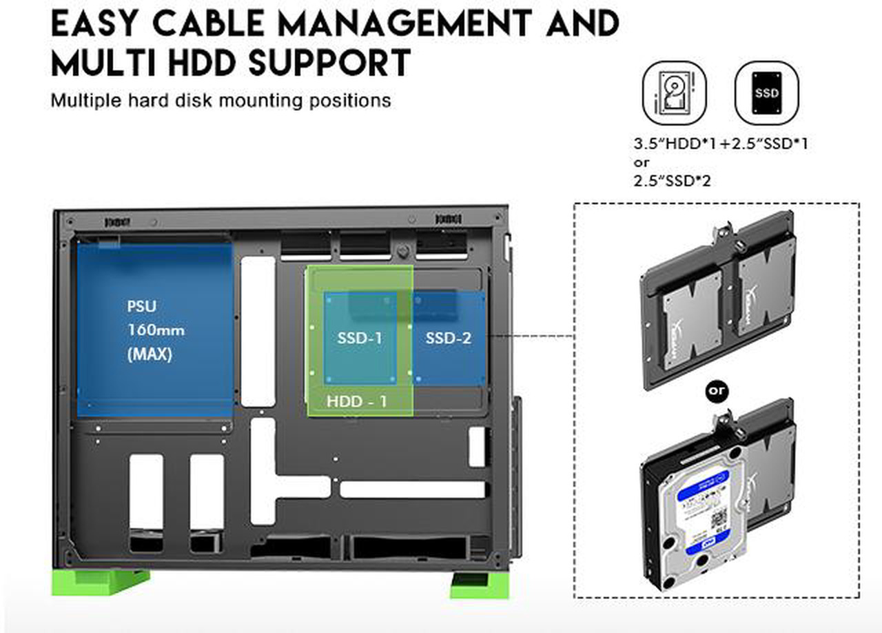 Open Box: DIYPC IDX8-BK-ARGB Black USB3.0/ Type C Tempered Glass ATX Gaming Computer Case w/ Dual Tempered Glass Panel and 4 x ARGB PWM Fans (Pre-Installed) - Newegg.com - Open Box condition - Image 24