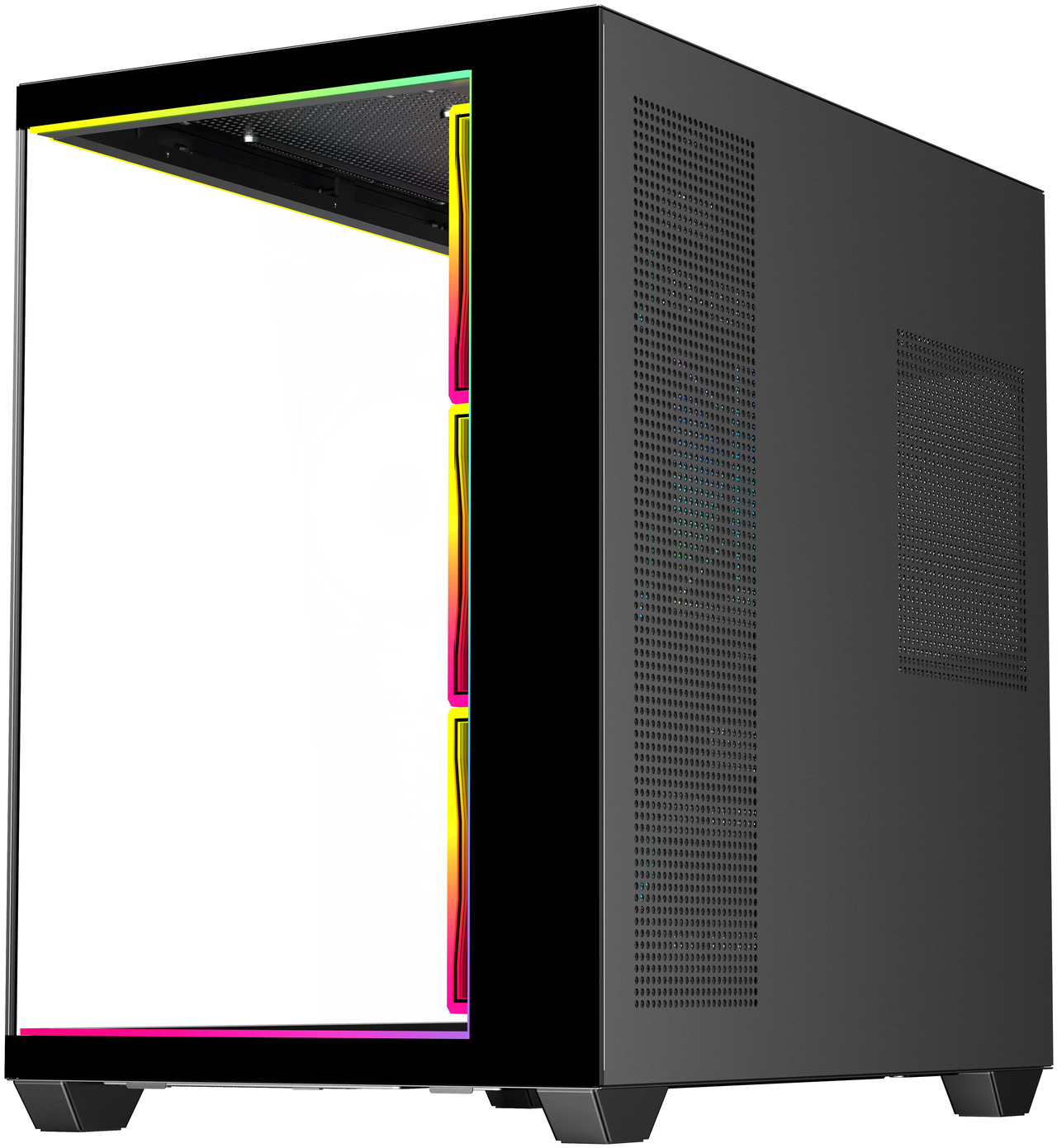 Open Box: DIYPC IDX3-ATX-ARGB Black Dual USB3.0/ Type C Tempered Glass ATX Gaming Computer Case w/ Dual Tempered Glass Panel and 4 x ARGB PWM Fans (Pre-Installed). Integrated ARGB Light Strip. - Newegg.com - Open Box condition - Image 25