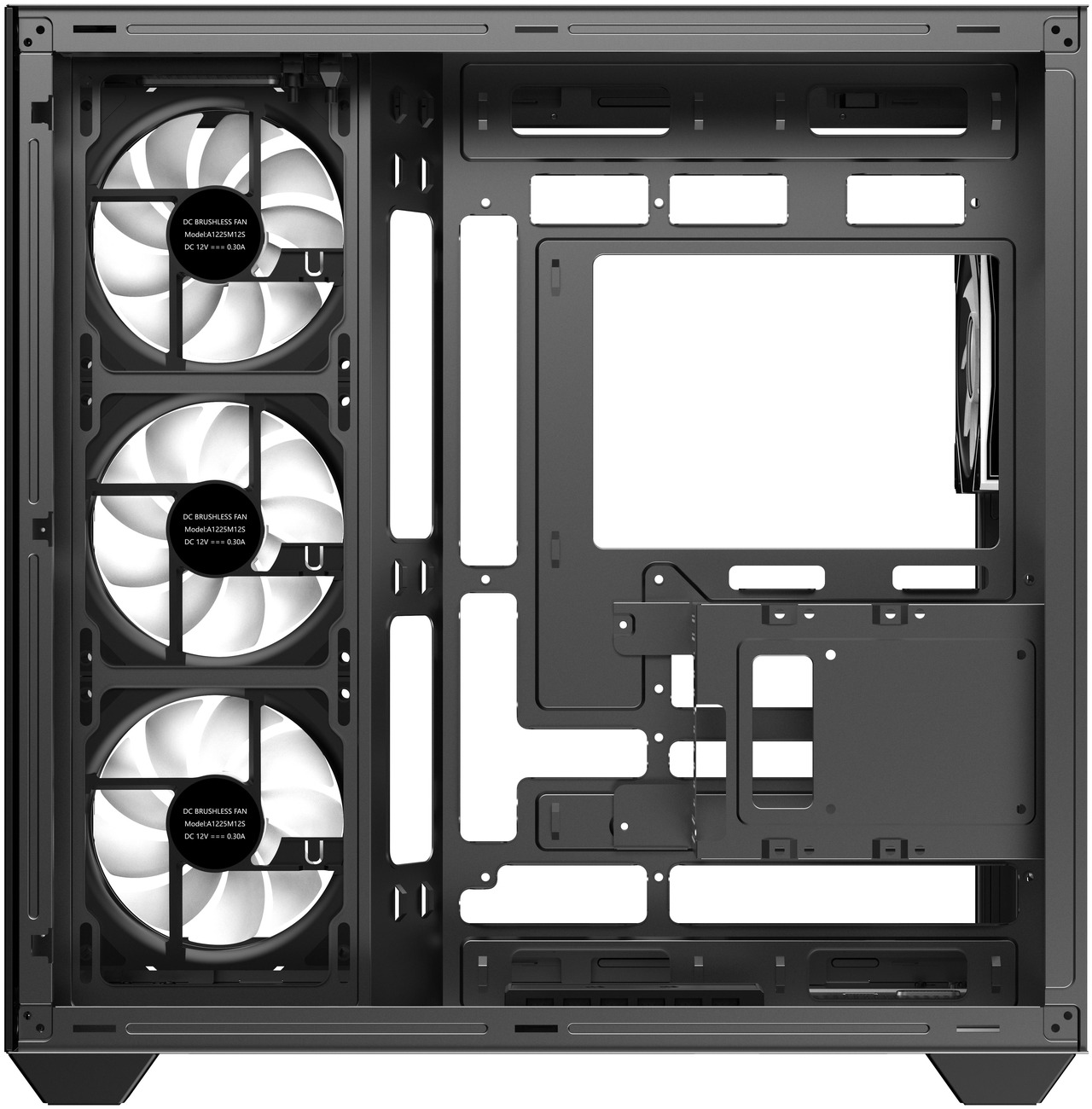 Open Box: DIYPC IDX3-ATX-ARGB Black Dual USB3.0/ Type C Tempered Glass ATX Gaming Computer Case w/ Dual Tempered Glass Panel and 4 x ARGB PWM Fans (Pre-Installed). Integrated ARGB Light Strip. - Newegg.com - Open Box condition - Image 27