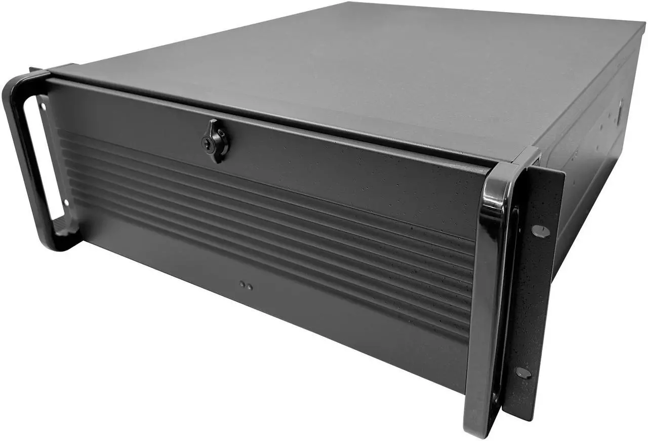Alt view image 2 of 5 - RMC-4S Rackmount Chassis, 4U with Fan, Aluminum Door, Full Height 7 Slot Rear Panel, USB 3.0, W/O PSU, Black Color