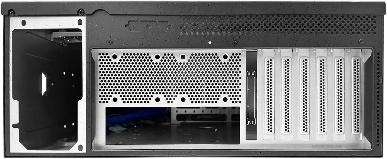 Alt view image 4 of 5 - RMC-4S Rackmount Chassis, 4U with Fan, Aluminum Door, Full Height 7 Slot Rear Panel, USB 3.0, W/O PSU, Black Color