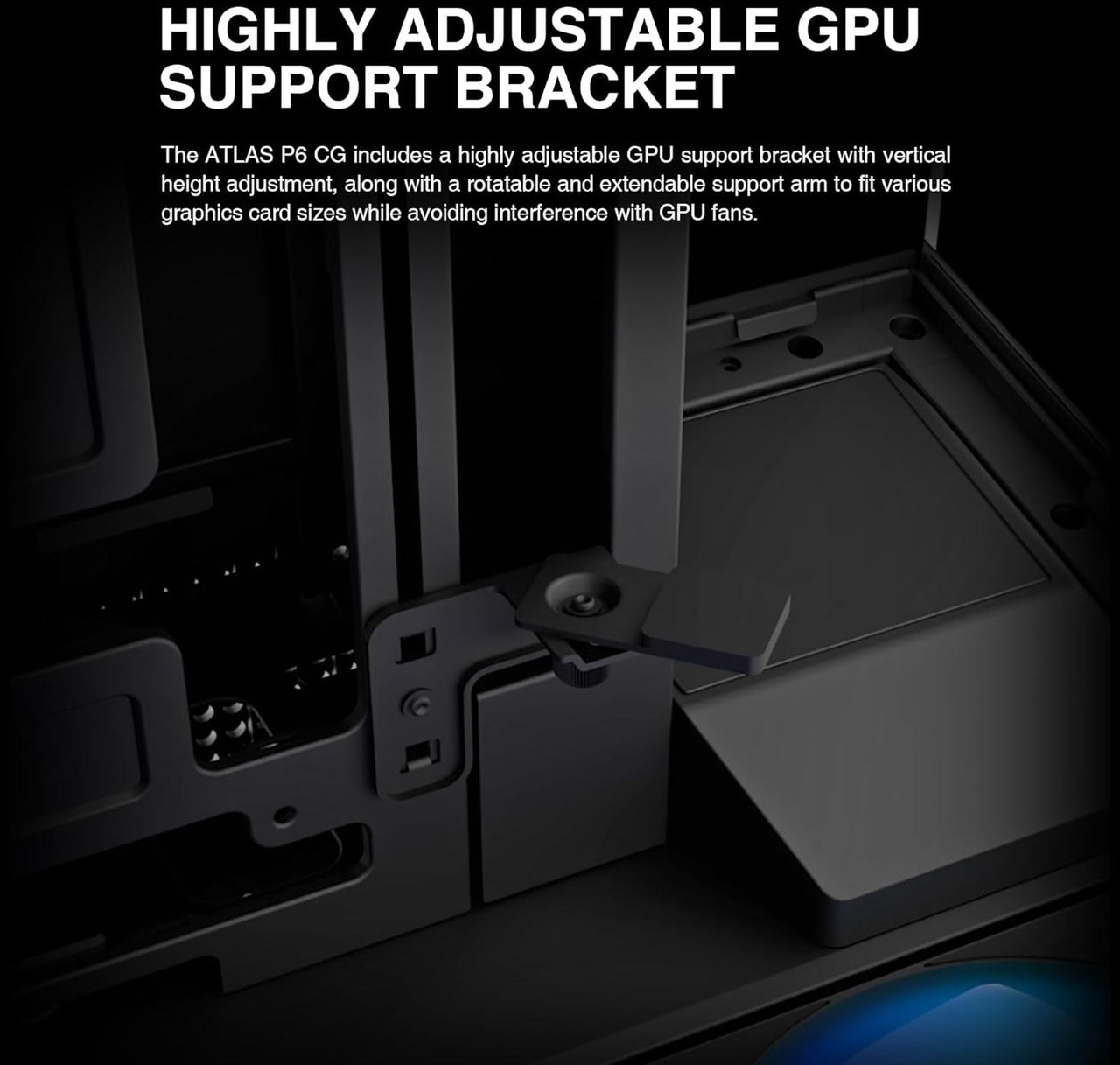 Open Box: GAMDIAS Atlas P6 CG Mid-Tower Gaming PC, Mini-ITX, Micro-ATX, and ATX, 4x120mm PWM ARGB Fans, Curved Tempered Glass Panoramic Design, Modular Tool Free, Type-C Ready, 425mm GPU Support - Newegg.com - Open Box condition - Image 27