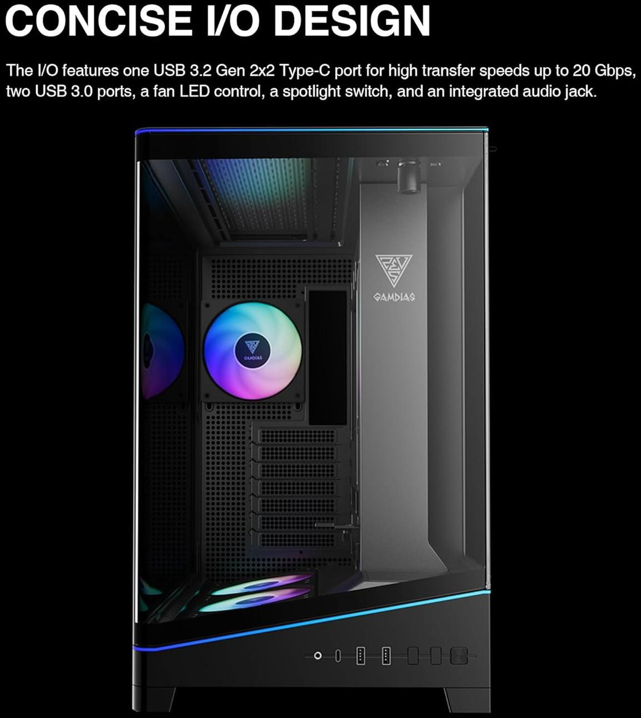 Open Box: GAMDIAS Atlas P6 CG Mid-Tower Gaming PC, Mini-ITX, Micro-ATX, and ATX, 4x120mm PWM ARGB Fans, Curved Tempered Glass Panoramic Design, Modular Tool Free, Type-C Ready, 425mm GPU Support - Newegg.com - Open Box condition - Image 33