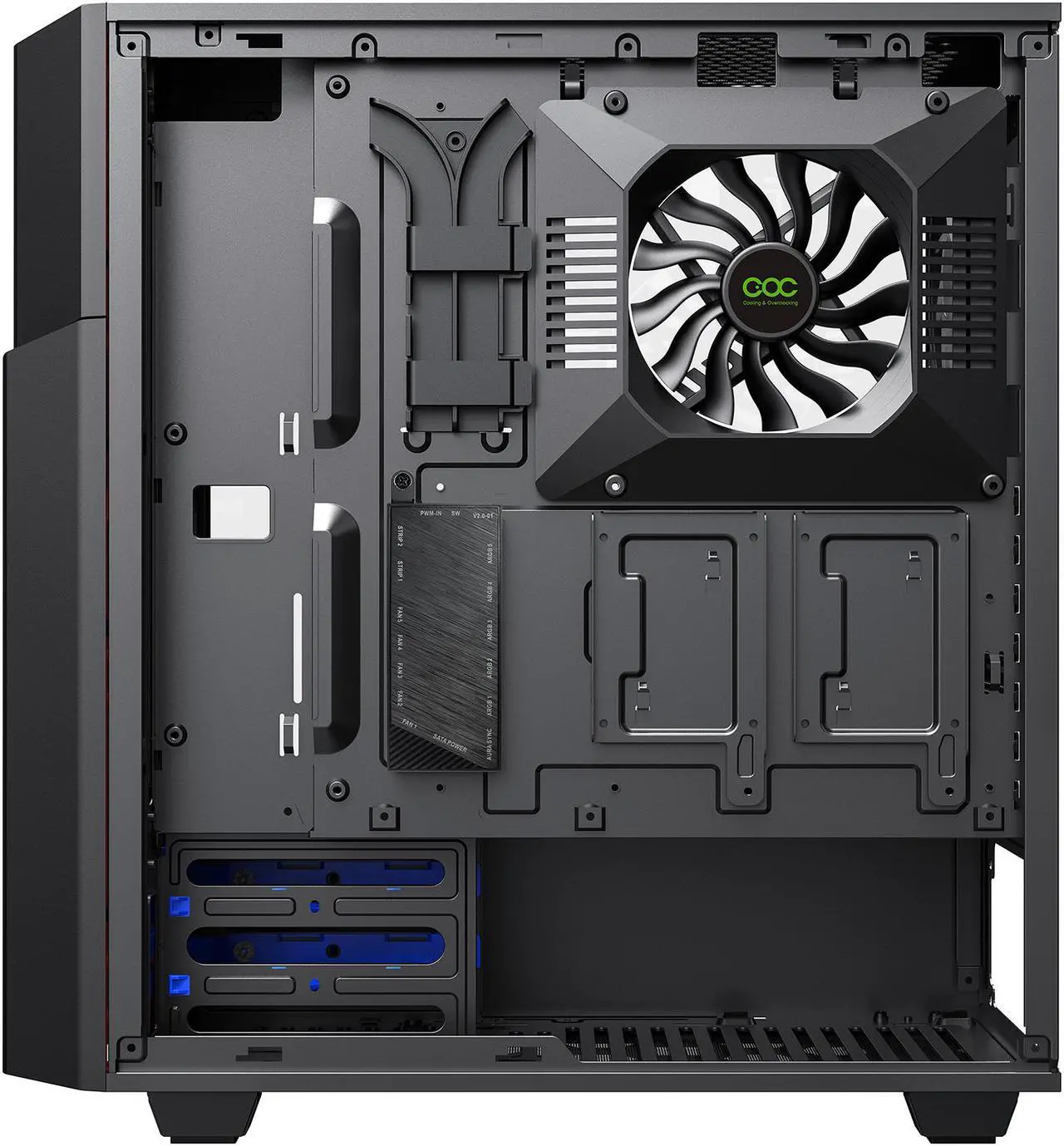 Alt view image 12 of 17 - GAMEMAX Contac COC BG Black / Grey Steel / Tempered Glass ATX Mid Tower Computer Case