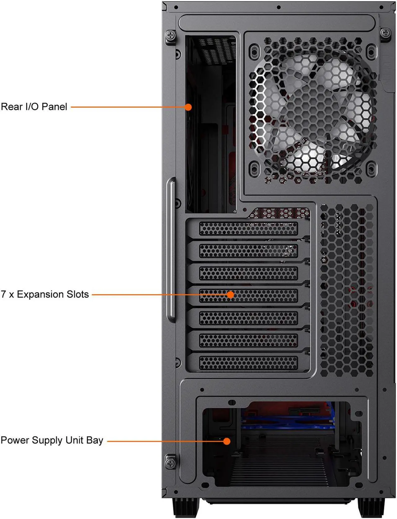 Alt view image 16 of 17 - GAMEMAX Contac COC BG Black / Grey Steel / Tempered Glass ATX Mid Tower Computer Case