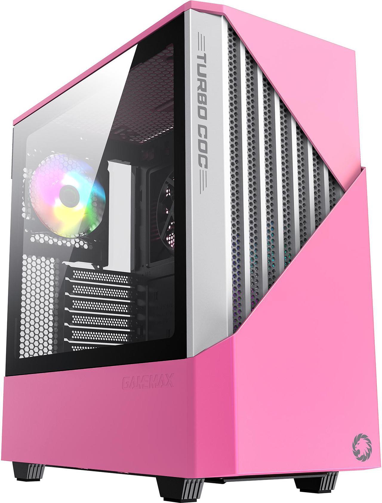 GAMEMAX Contac COC WP White / Pink Steel / Tempered Glass ATX Mid Tower Computer Case