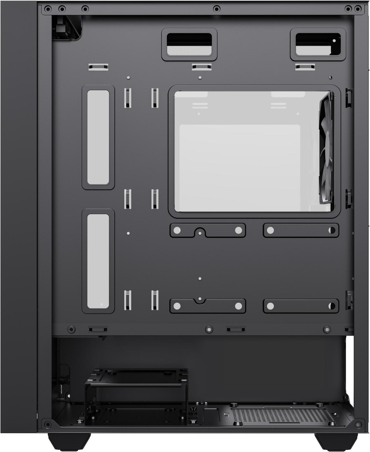 Alt view image 12 of 14 - Gamemax Edge Black USB3.0 Tempered Glass Micro ATX Gaming Computer Case w/Tempered Glass Panel and 1 x ARGB LED Fan x Rear (Pre-Installed