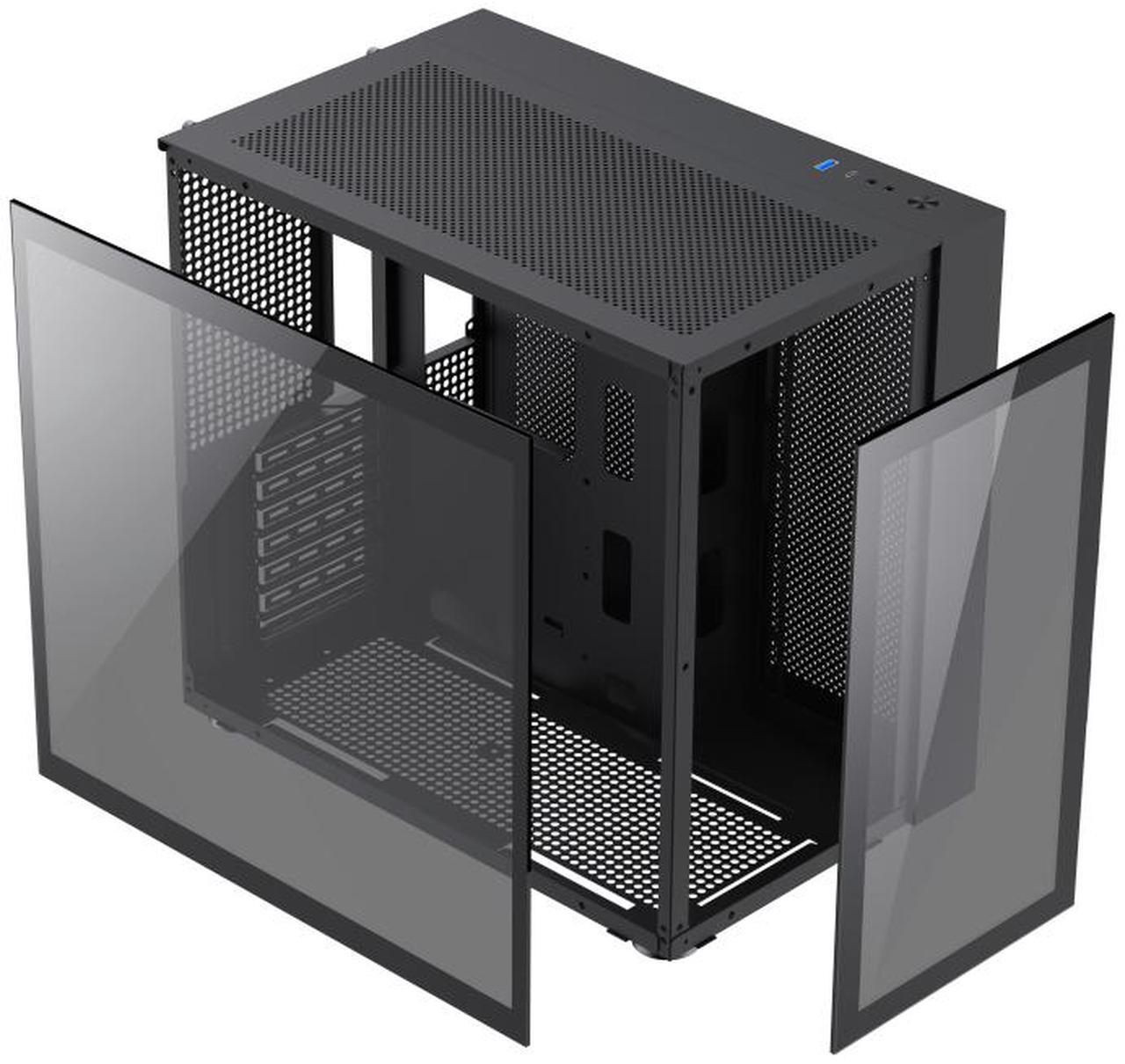 Alt view image 11 of 14 - Gamemax Infinity BK Black USB3.0 /Type C Tempered Glass ATX Mid Tower Gaming Computer Case w/ Dual Tempered Glass Panels (Fans Not Included)