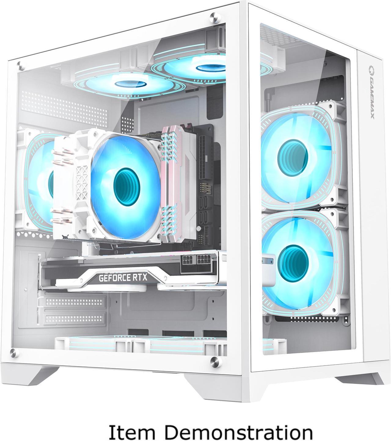 GAMEMAX INFINITY MINI White Tempered Glass USB3.0 PC Case-Supports Flex-ATX/Mini-ITX - Fans Not Included