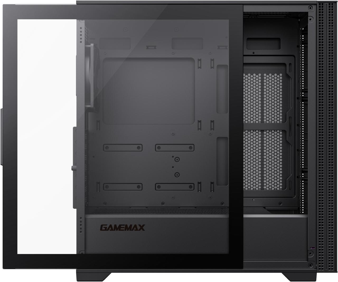 Alt view image 12 of 13 - GAMEMAX Quest Black E-ATX PC Gaming Case-Pre-Installed 1X 120mm Black Fan-Micro ATX / ATX / ITX / E-ATX